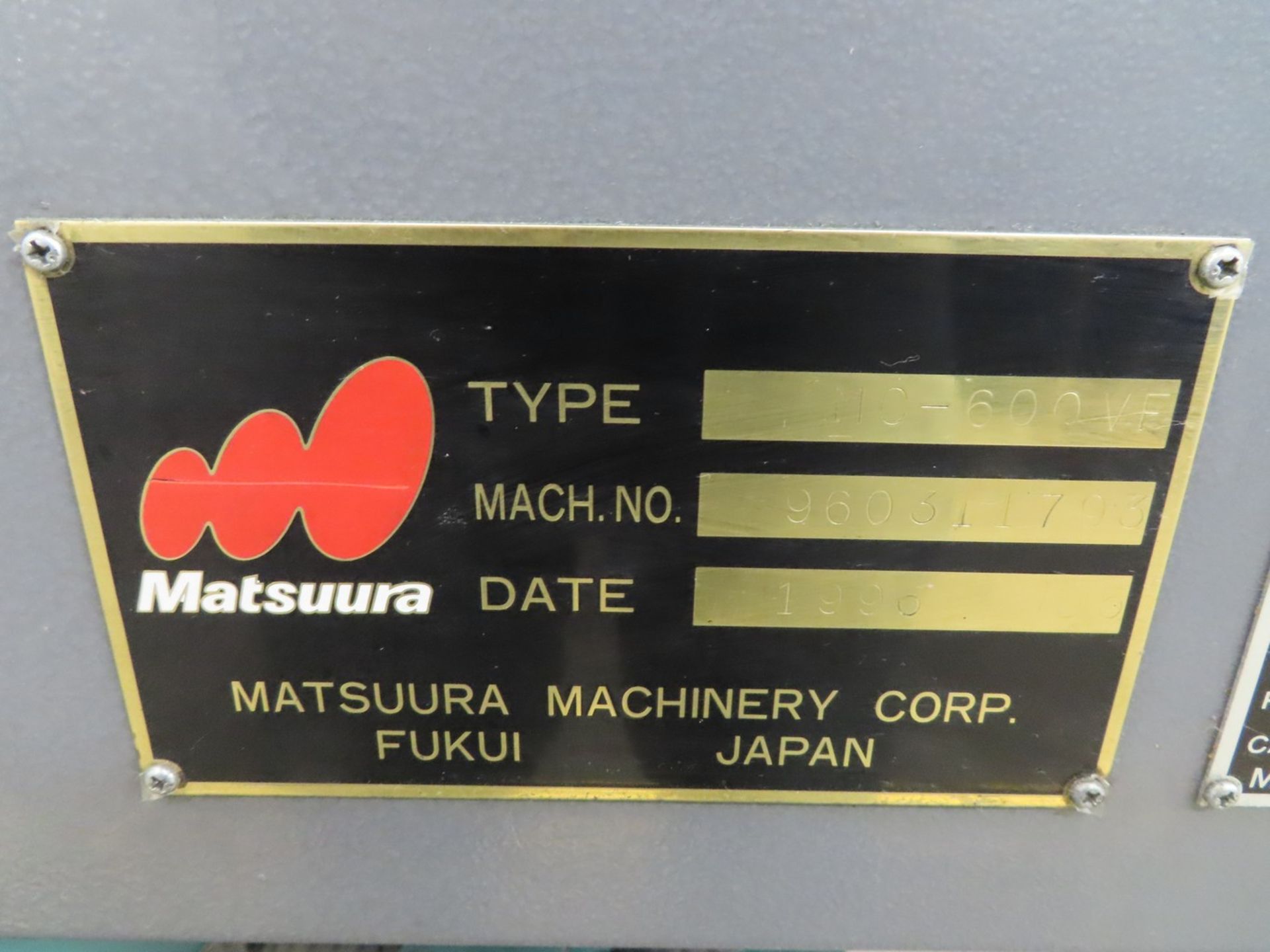 Matsuura MC600VF CNC Vertical Machining Center - Image 14 of 15
