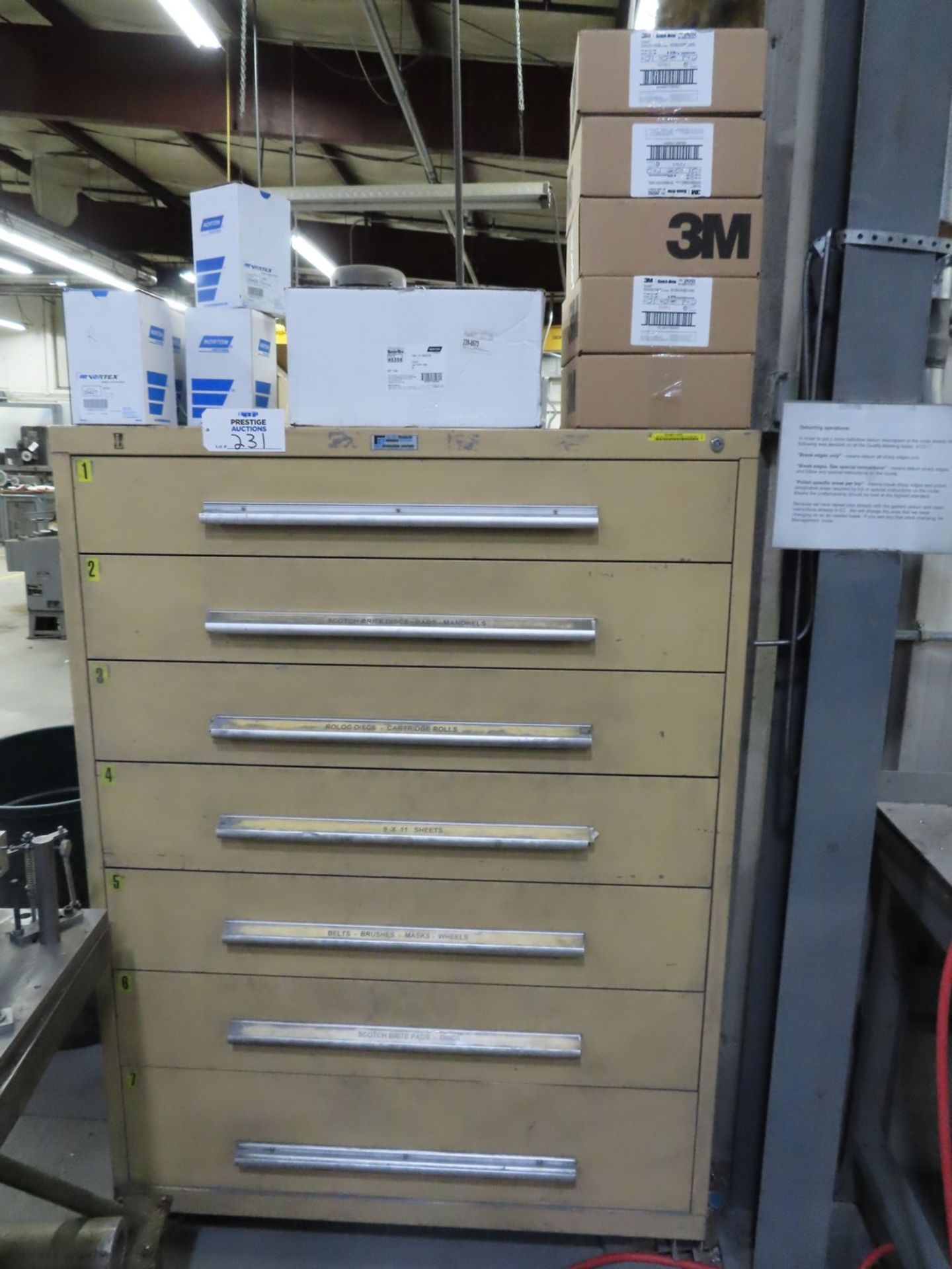 Nu-Era 7-Drawer Tool Storage Cabinet w/ Assorted Sanding Supplies