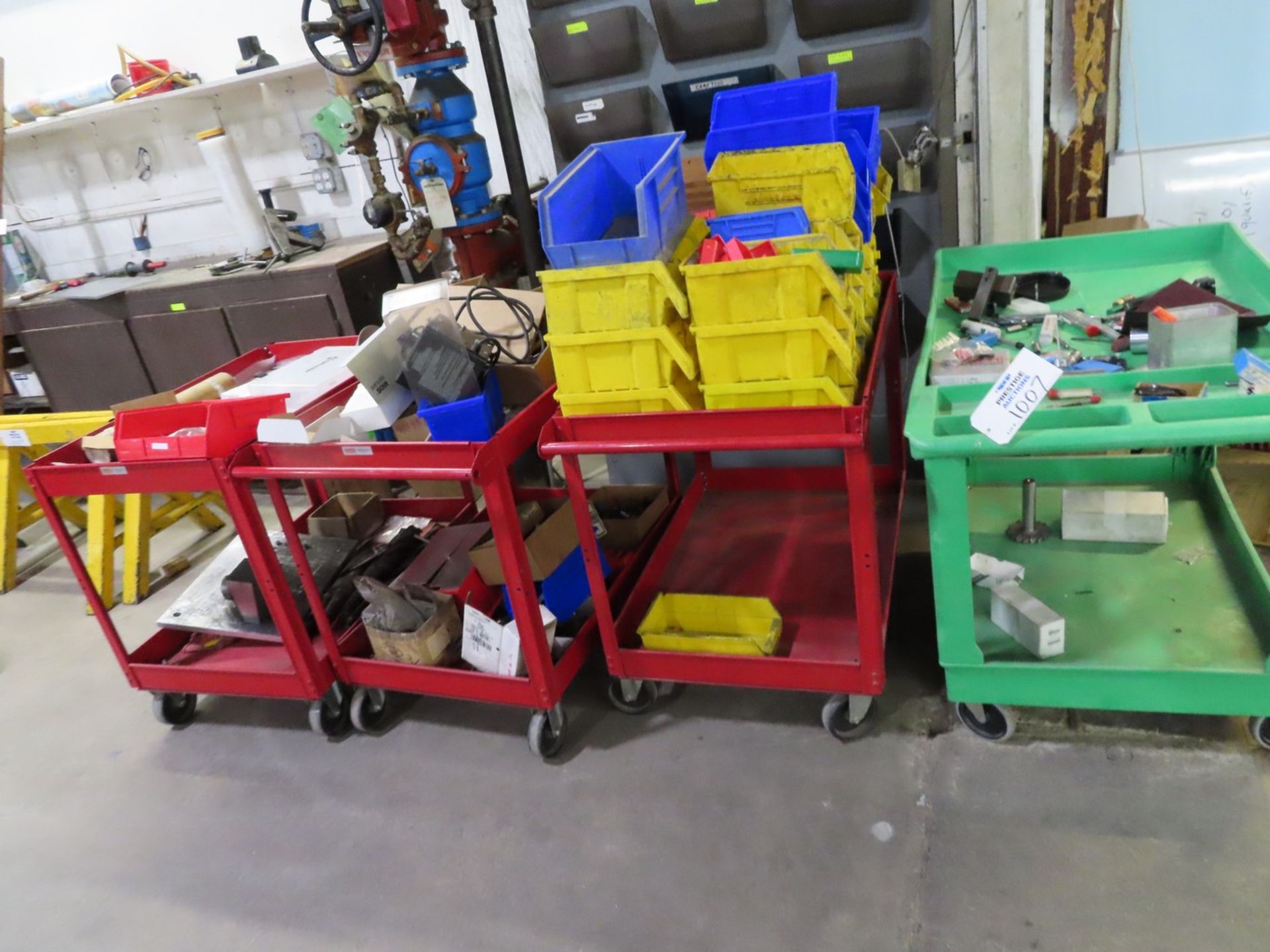 (4) Rolling Shop Carts & Contents