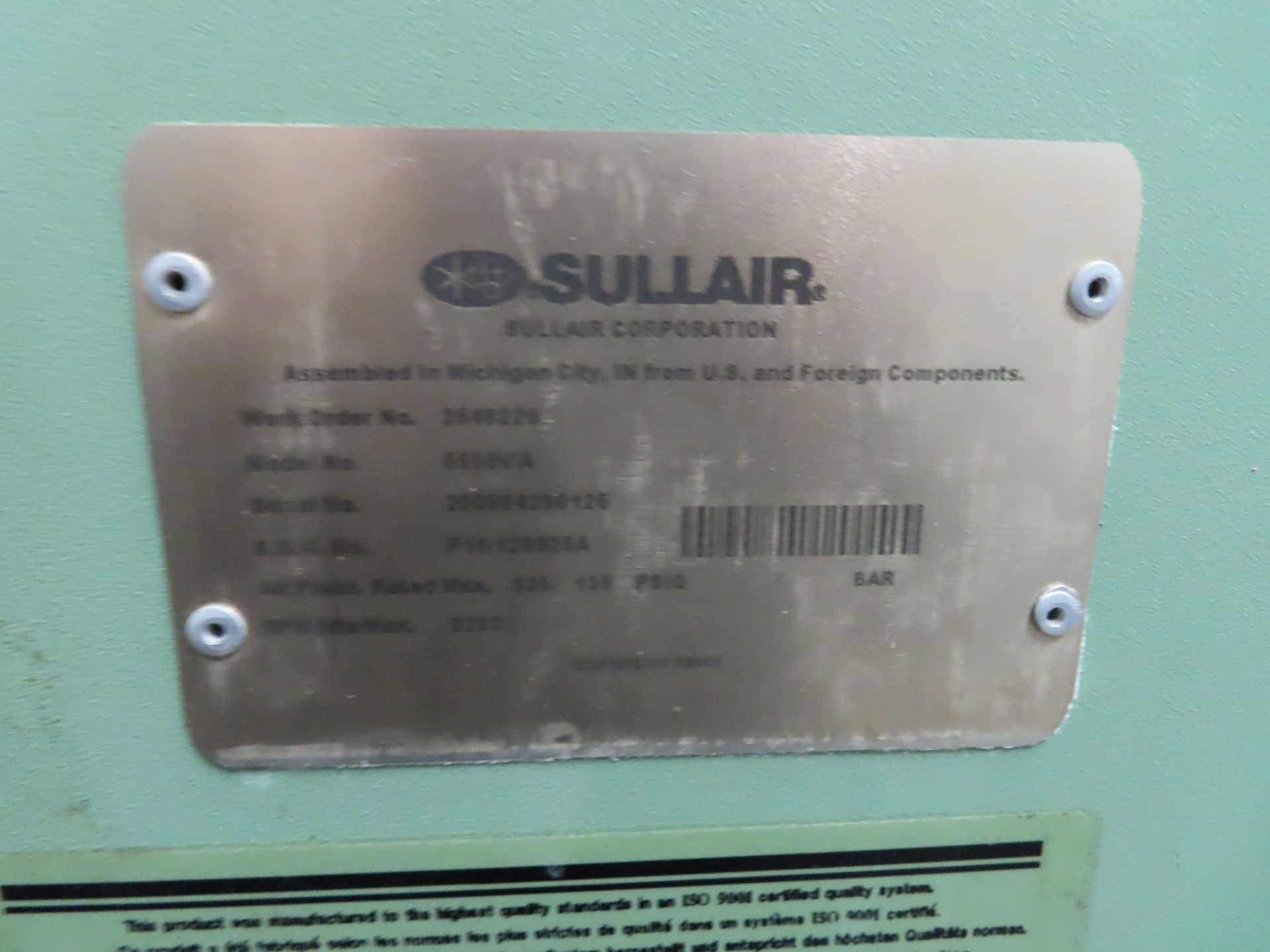 Sullair 5500V/A Rotary Screw Type Air Compressor - Image 4 of 4
