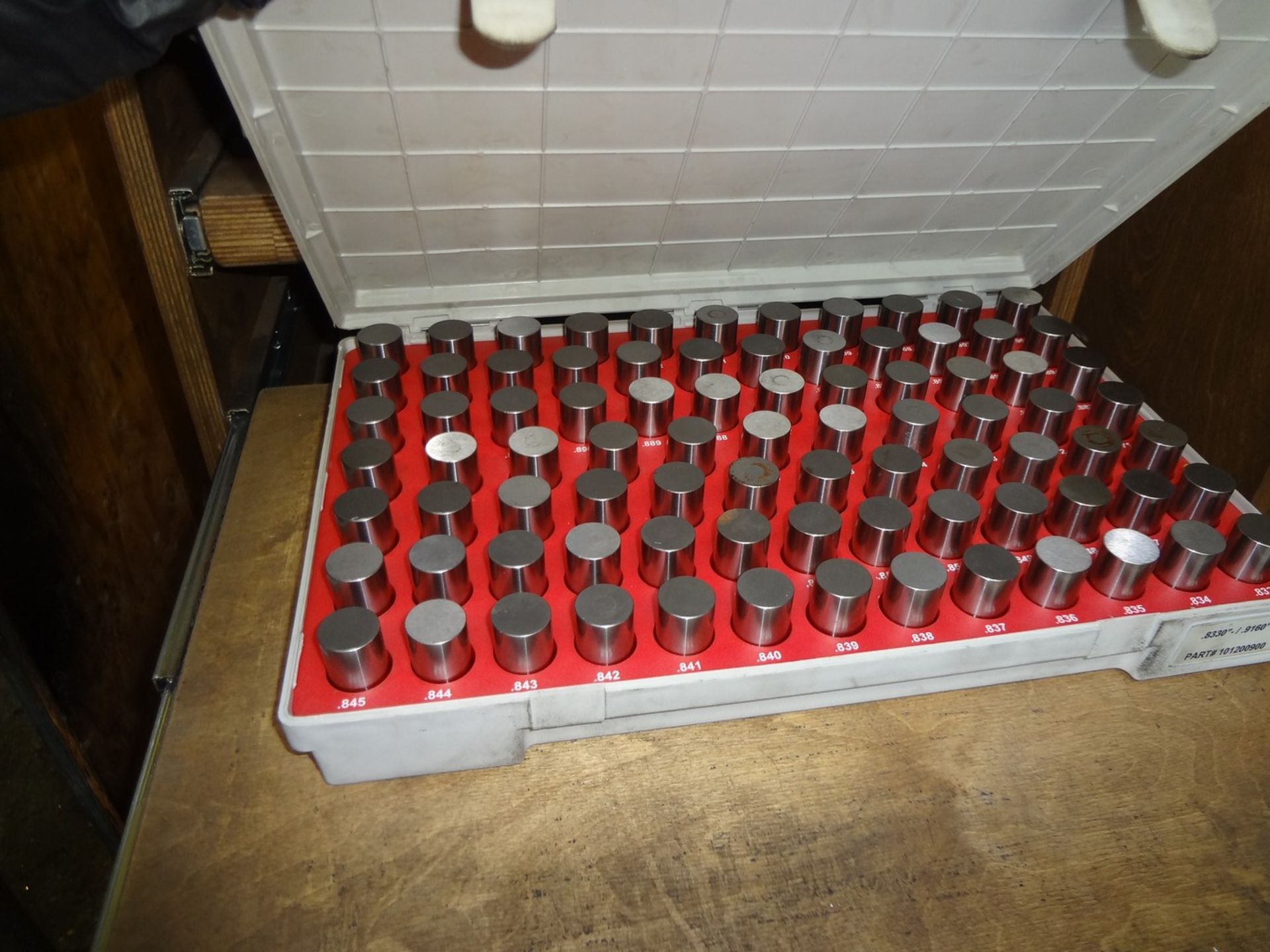 (3) Vermont Pin Gage Sets with Sliding Draw Cabinet - Image 3 of 6