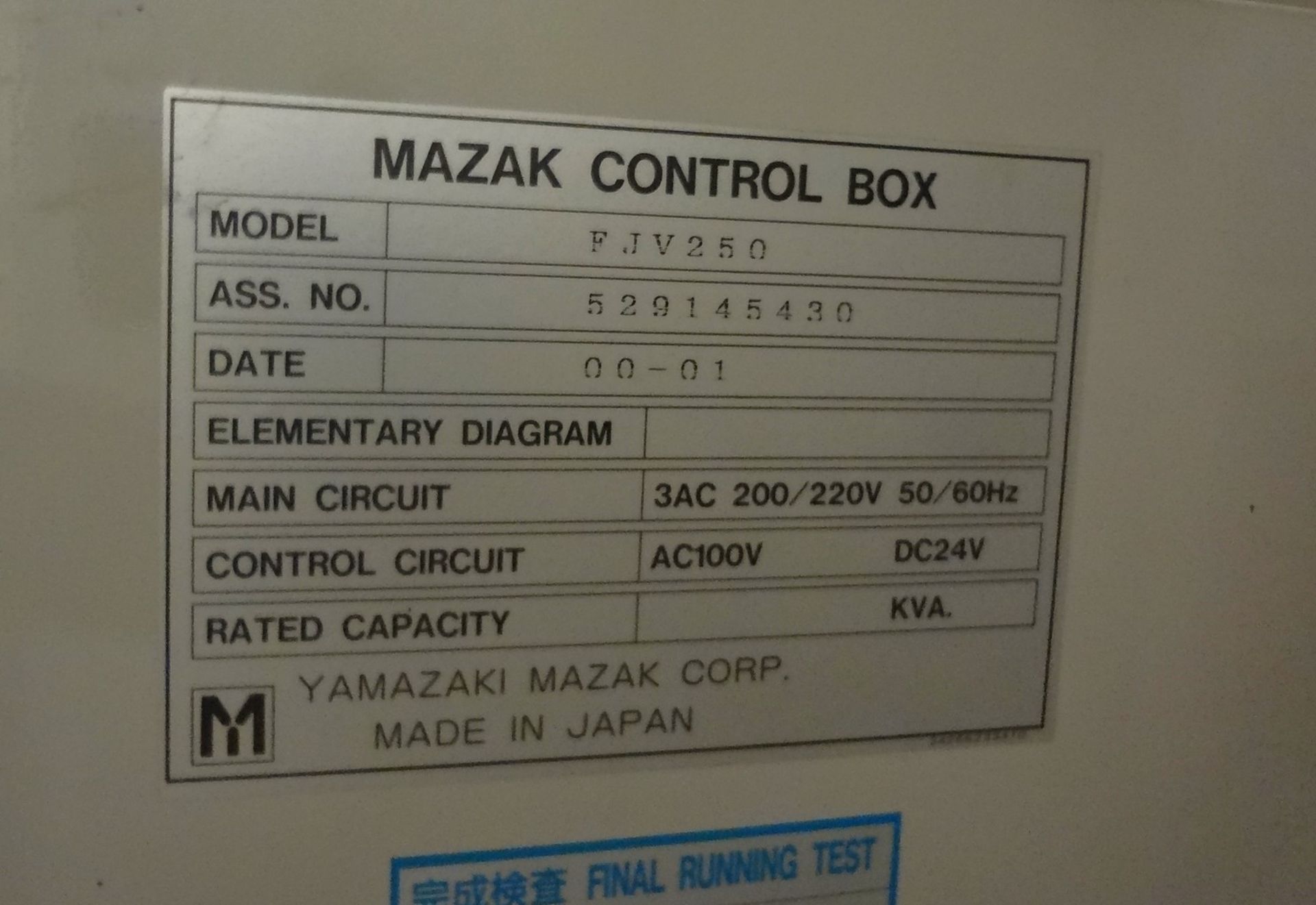 Mazak FJV-250 CNC Vertical Machining Center, Mazatrol PC-Fusion 640M CNC Control, S/N 145430 [2000] - Image 16 of 17