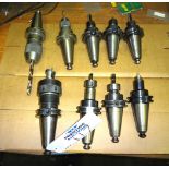 (9) Assorted CAT 40 Taper Tool Holders