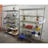 (2) Wire Rolling Racks & Contents