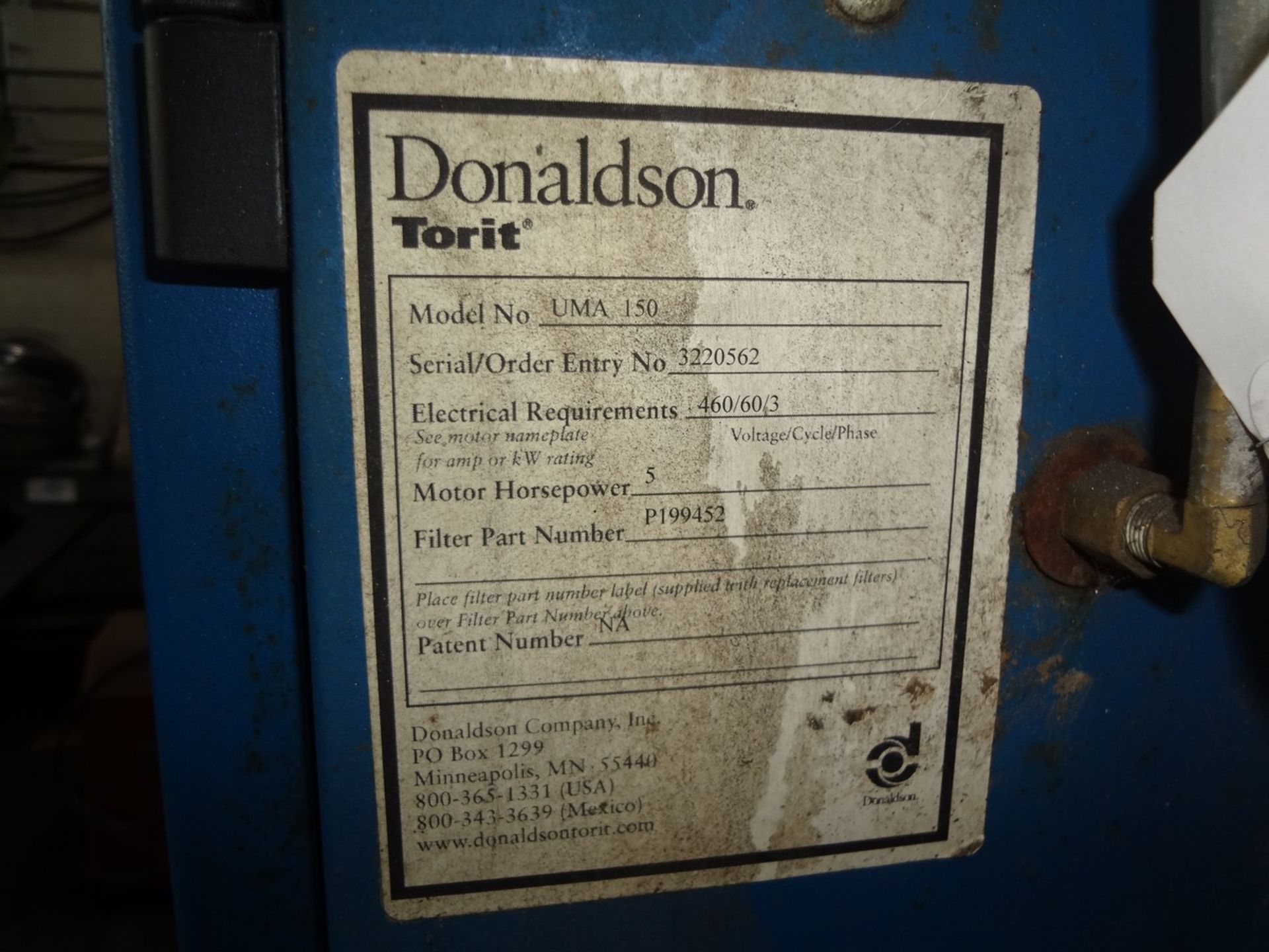 Donaldson Torit UMA-150 Box Type Dust Collector - Image 3 of 4