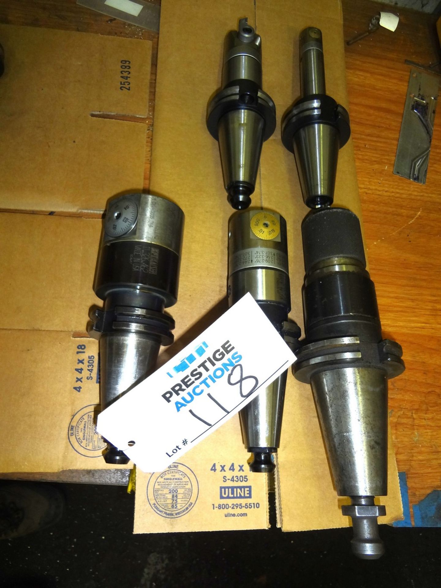 (5) CAT 40 Taper Tool Holders with Boring Heads