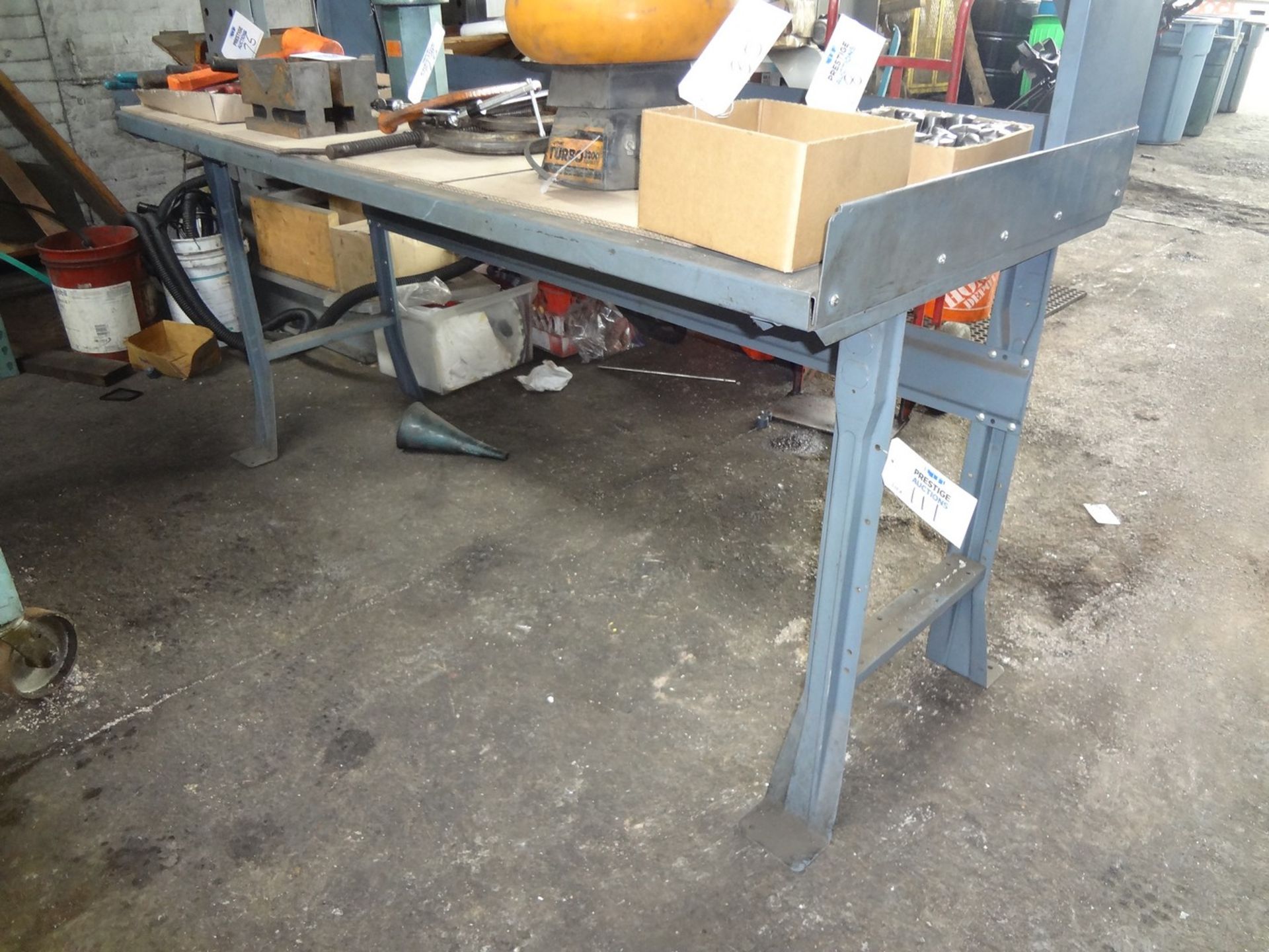 (2) Steel Leg Work Tables