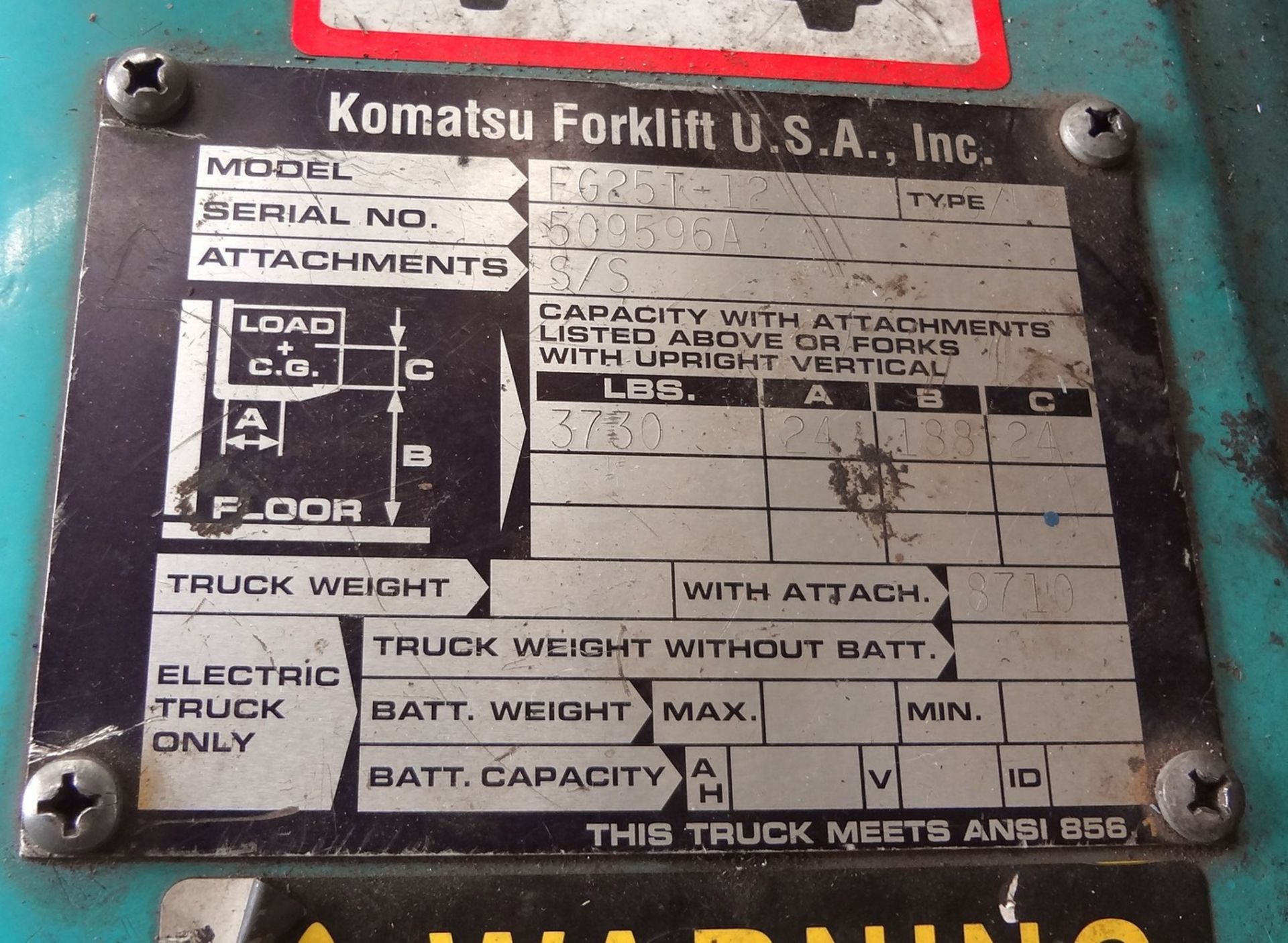 Komatsu FG25T-12 LP Forklift with Side Shifter - Image 8 of 14