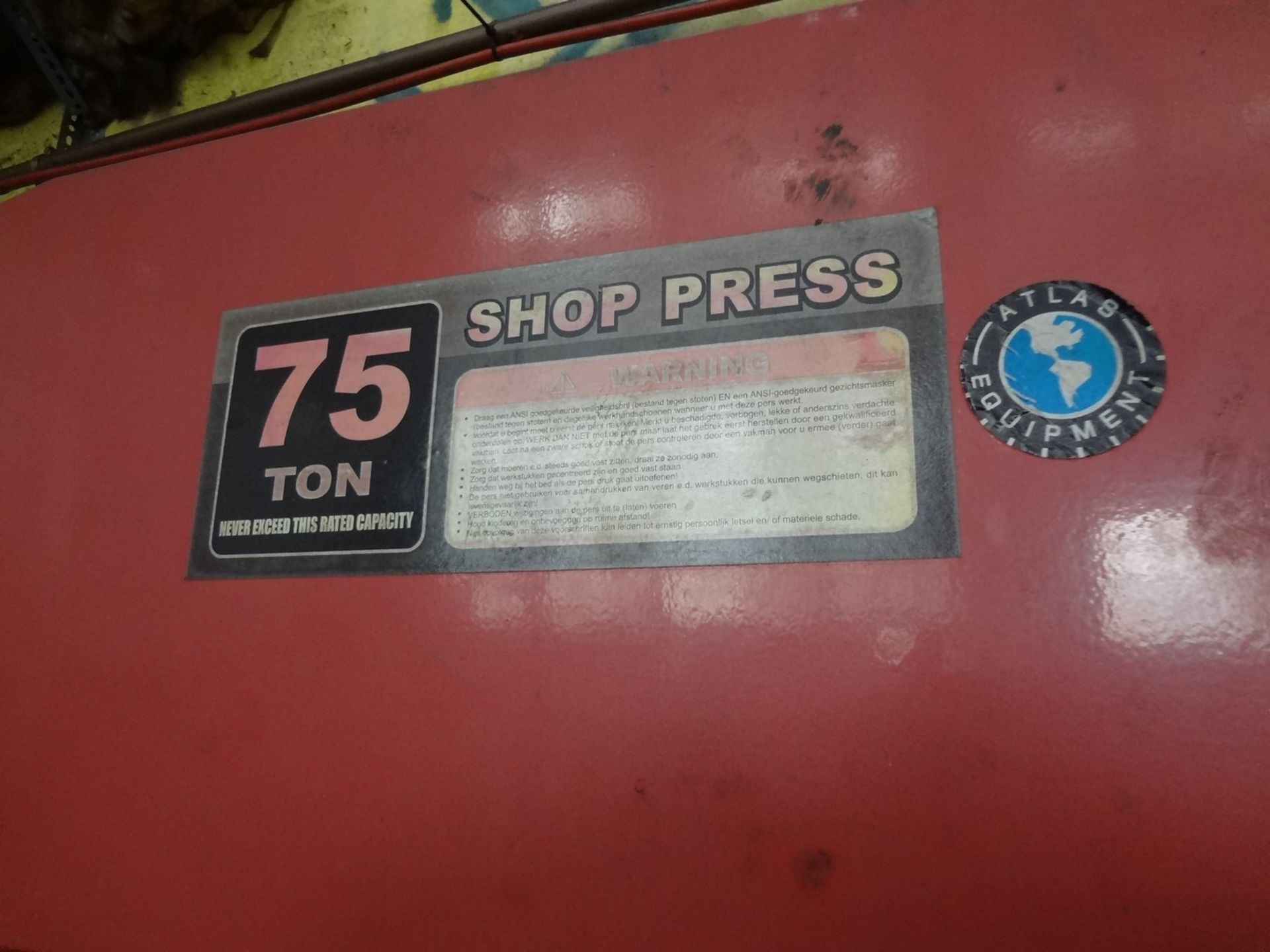 Shop Press 75 Ton "H" Frame Press - Image 3 of 6