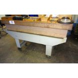 30" x 60" Granite Surface Plate with Steel Rolling Table - No Contents