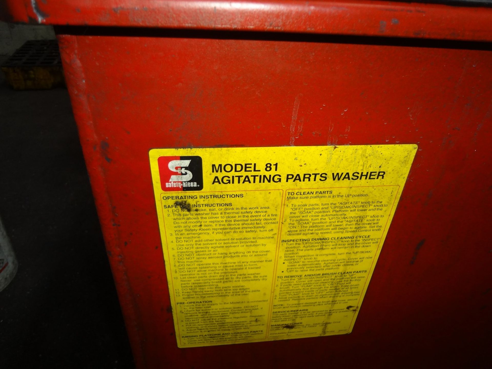 Safety Kleen Agitating Parts Washer - Image 2 of 6