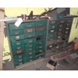 Multi-Drawer Parts Cabinet & Contents, Assorted Taps