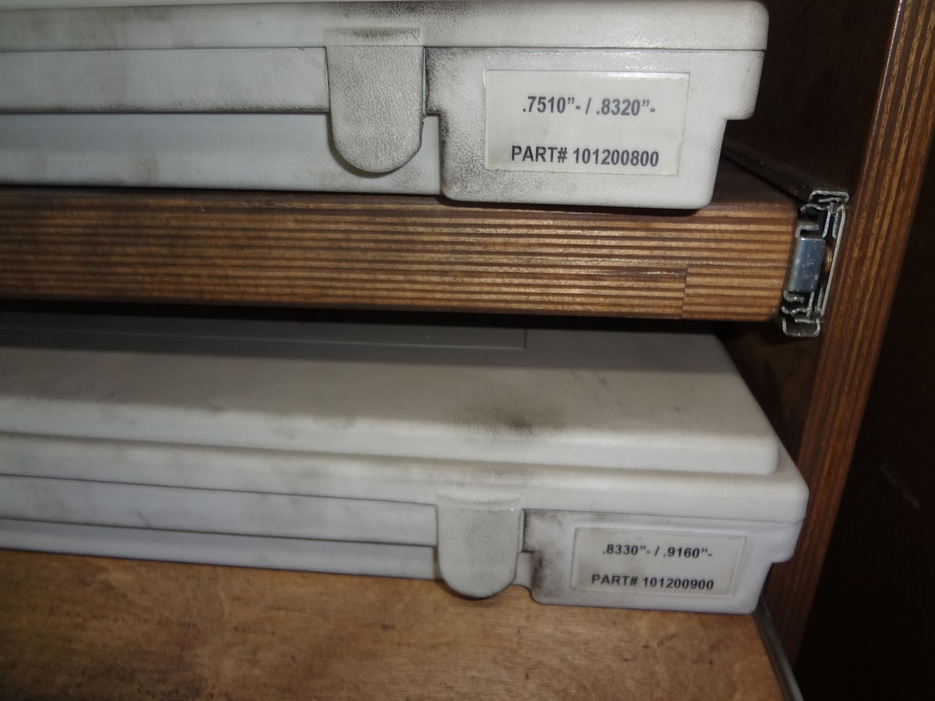 (3) Vermont Pin Gage Sets with Sliding Draw Cabinet - Image 6 of 6