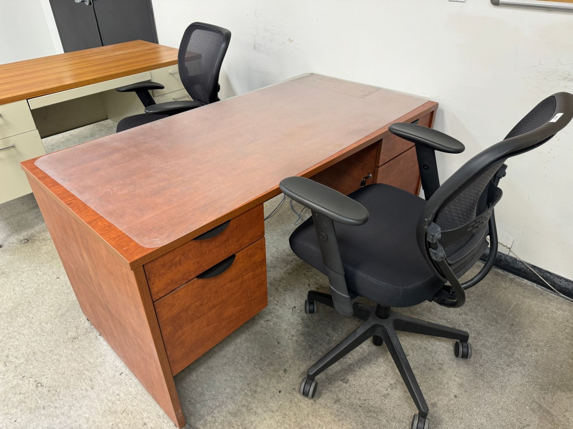 (3) Office Desks with Chairs - Image 3 of 4