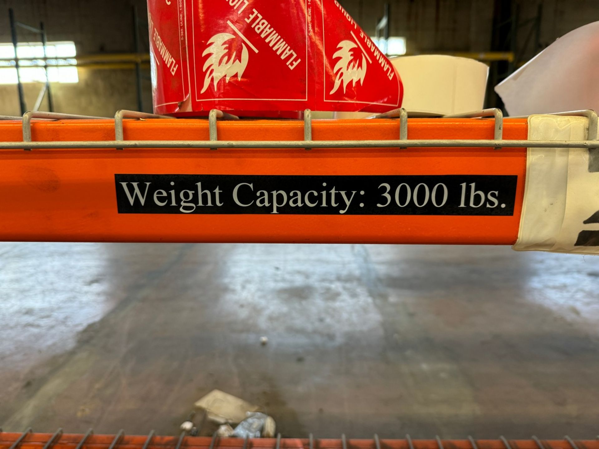 5-Sections Heavy Duty Pallet Racking, 96"W x 18"D x 168"H, 3000 LB Weight Capacity - Image 3 of 3