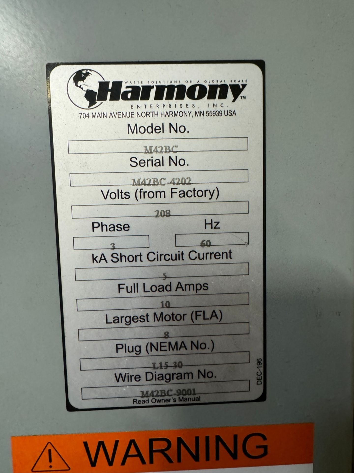 Harmony M42BC Cardboard Baler - Image 4 of 4