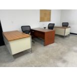 (3) Office Desks with Chairs