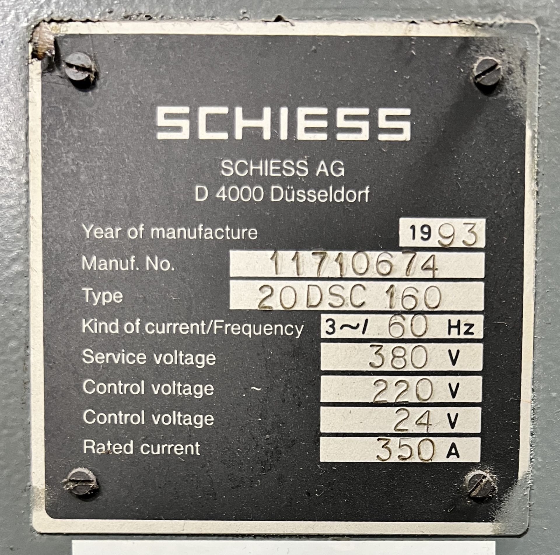 63" Schiess 20DSC160 CNC Vertical Turning Center - Image 10 of 10