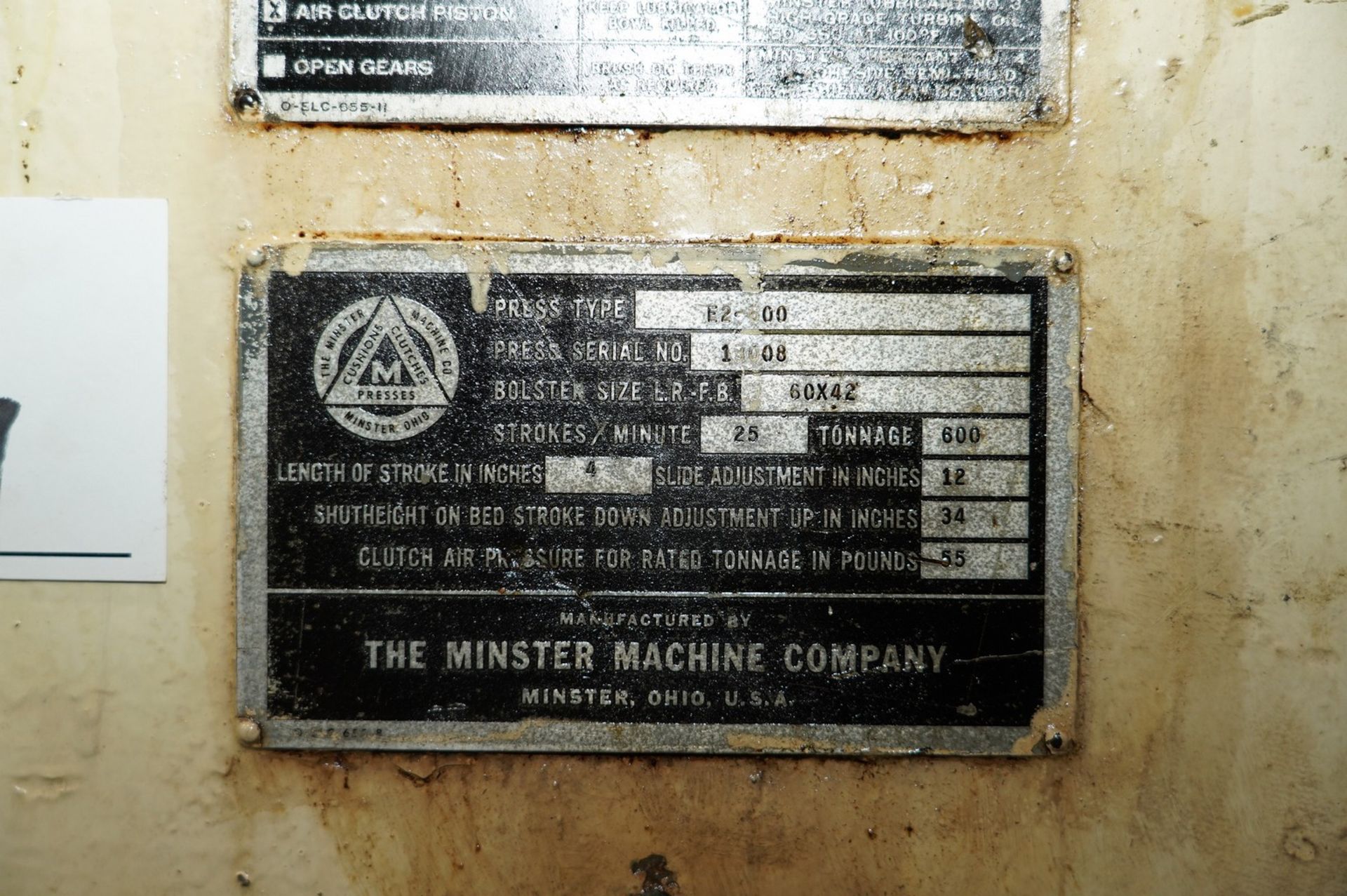 Minster Model E2-600-40-42 Press - Image 13 of 15