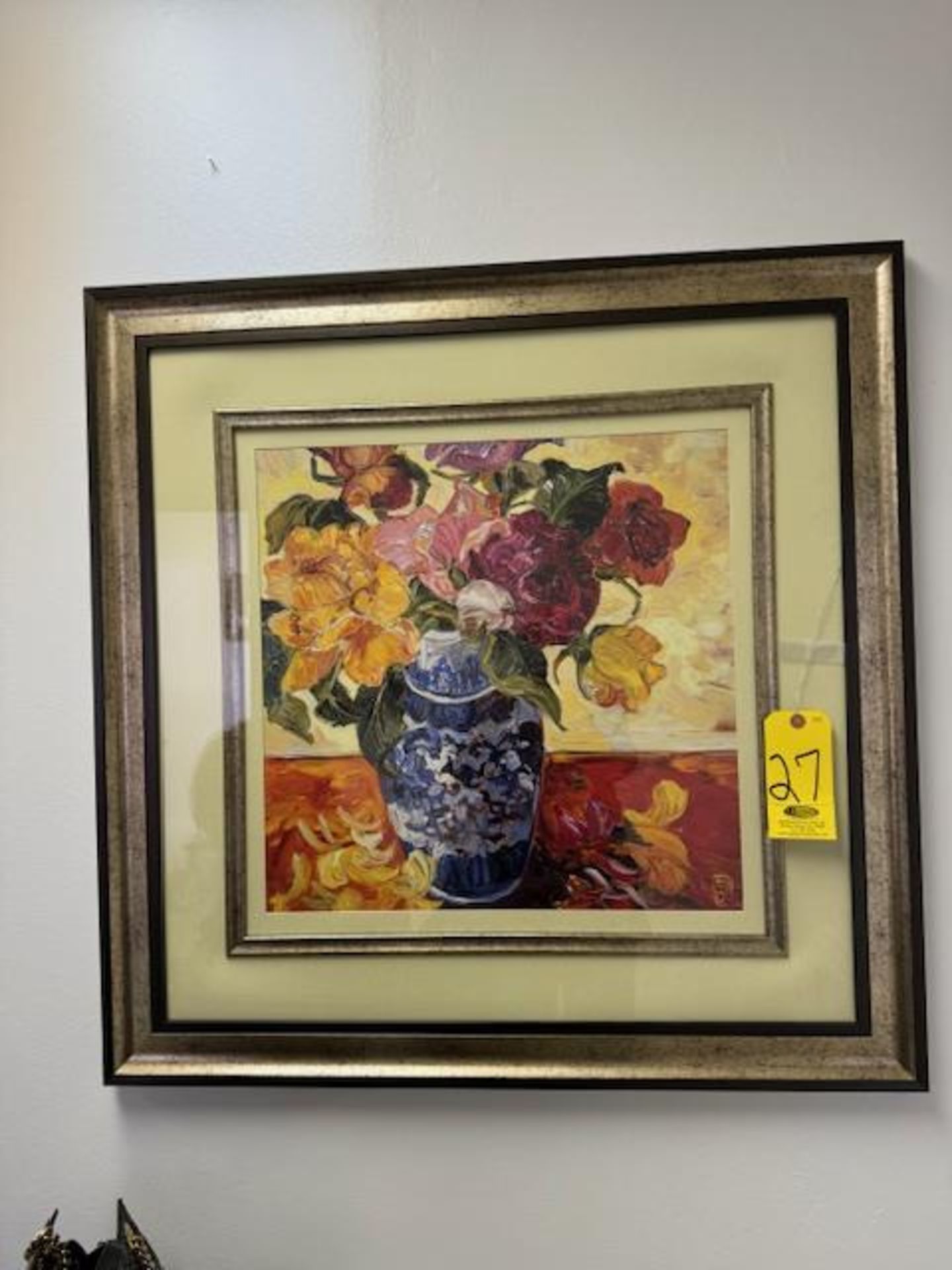 32 IN. X 32 IN. FLOWER PICTURE UNDER GLASS (Located in Willow Grove, PA)