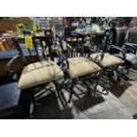 (3) METAL COUNTER STOOLS WITH TAN UPHOLSTERED SEATS (Located in Southampton, PA)