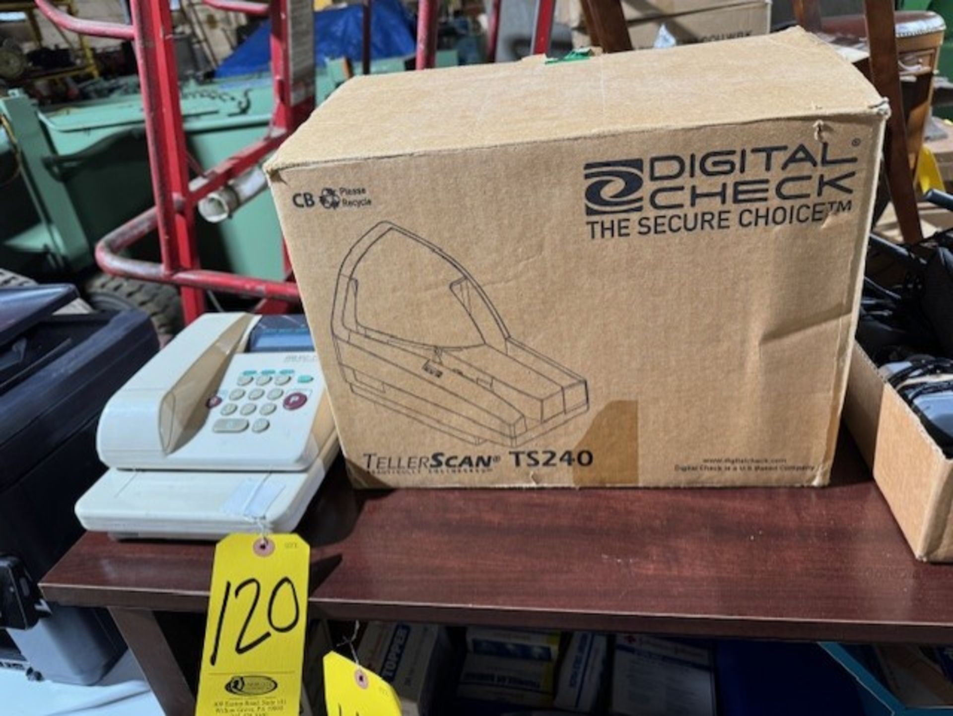 TELLERSCAN TS240 DIGITAL CHECK MACHINE, NEVER USED AND EC-70 ELCTRONIC CHECK...