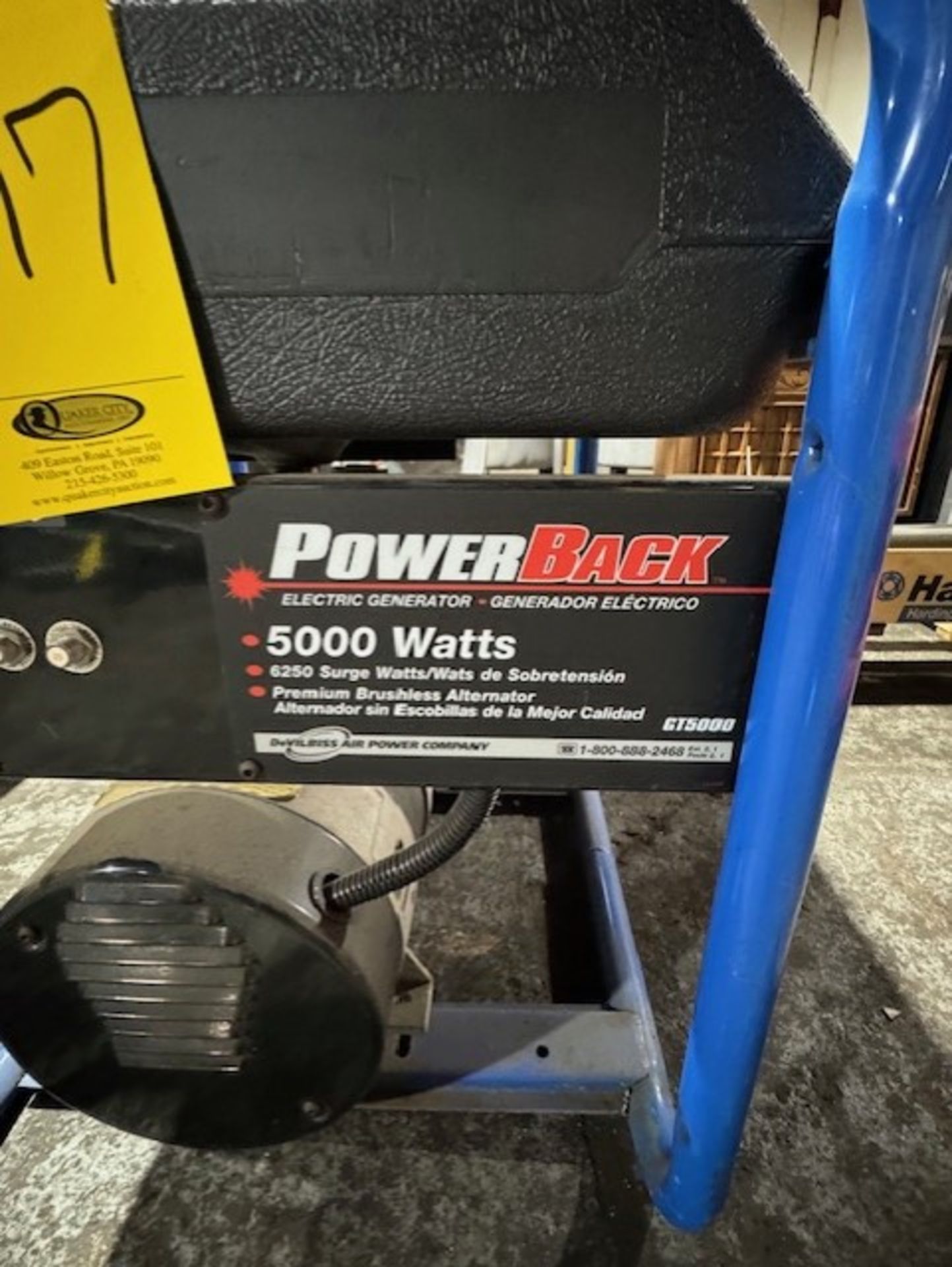 POWER BACK GAS OPERATED 5000 WATT ELECTRONIC GENERATOR… - Image 3 of 4