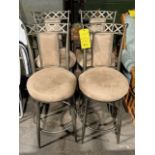 (4) COUNTER HEIGHT LIGHT BROWN SUEDE AND METAL SWIVEL STOOLS (Located in Southampton, PA)
