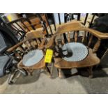 (2) WOOD CAPTAIN'S CHAIRS WITH SEAT PADS (Located in Southampton, PA)