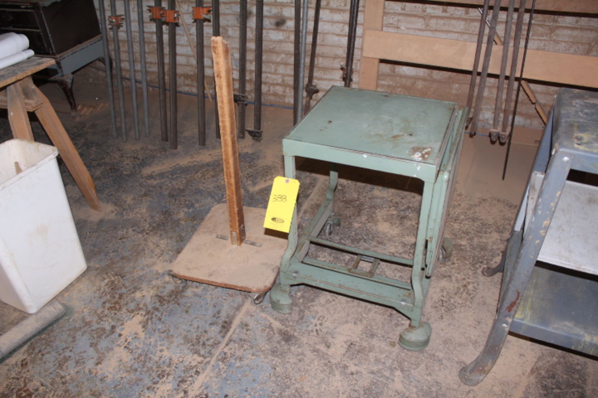 METAL CART AND WOOD STAND