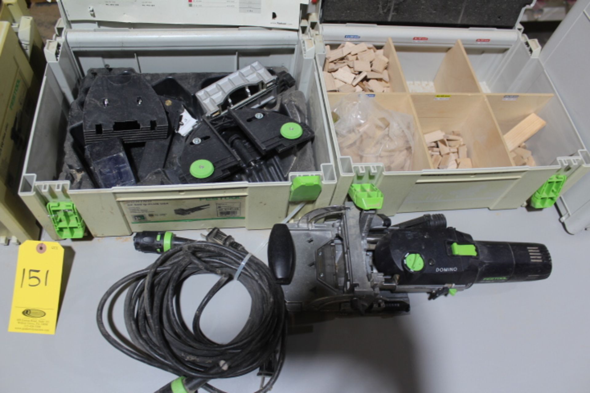 FESTOOL DF500Q BISCUIT DOMINO JOINER AND BOX OF SUPPLIES - Image 2 of 2