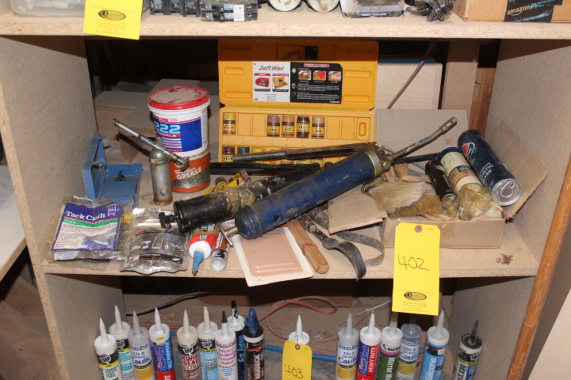 GREASE, GREASE GUNS PAINT BRUSHES ETC.