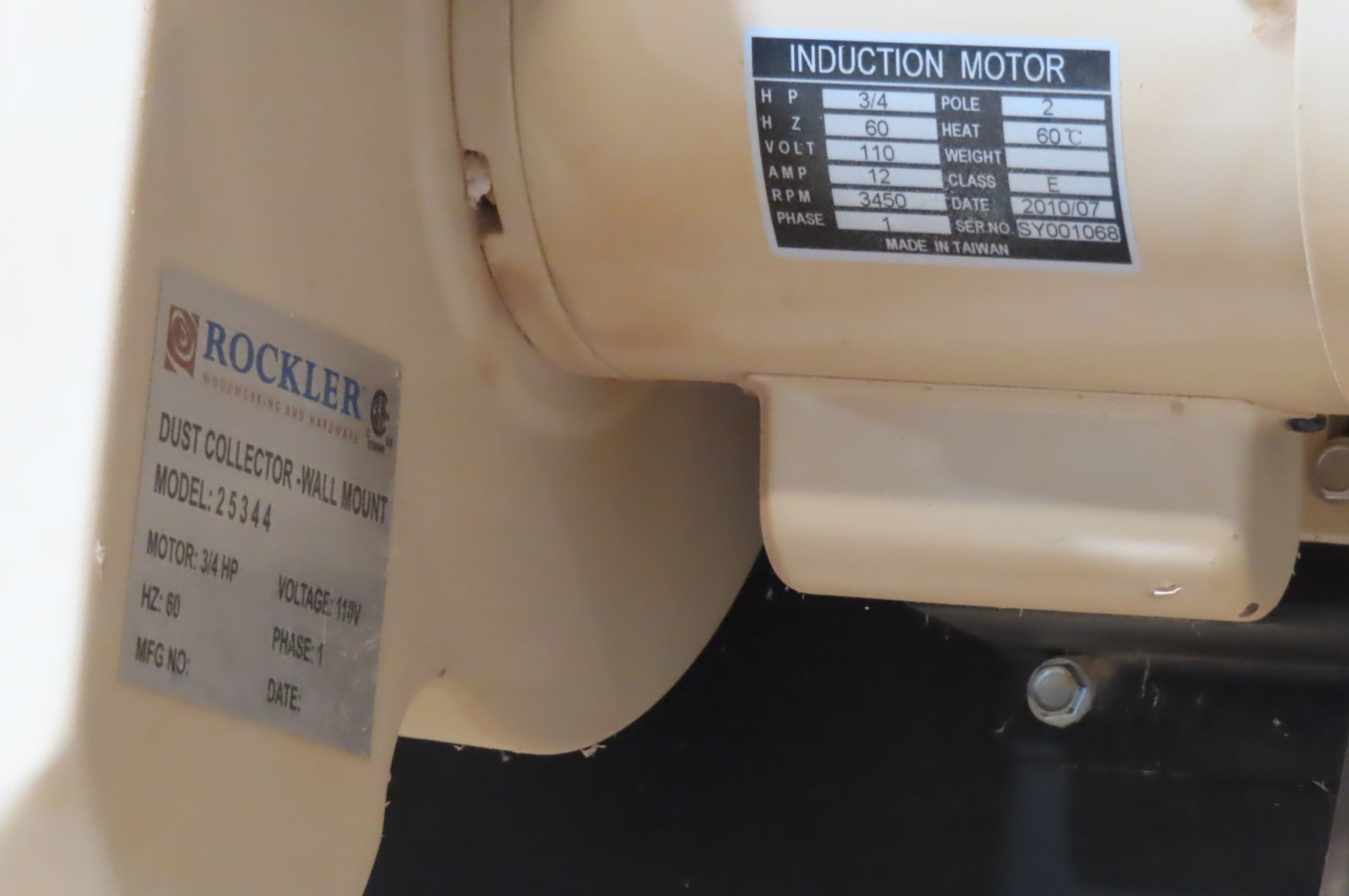 ROCKLER 25344 WALL HANGING DUST COLLECTOR, 3/4 HP - Image 2 of 3