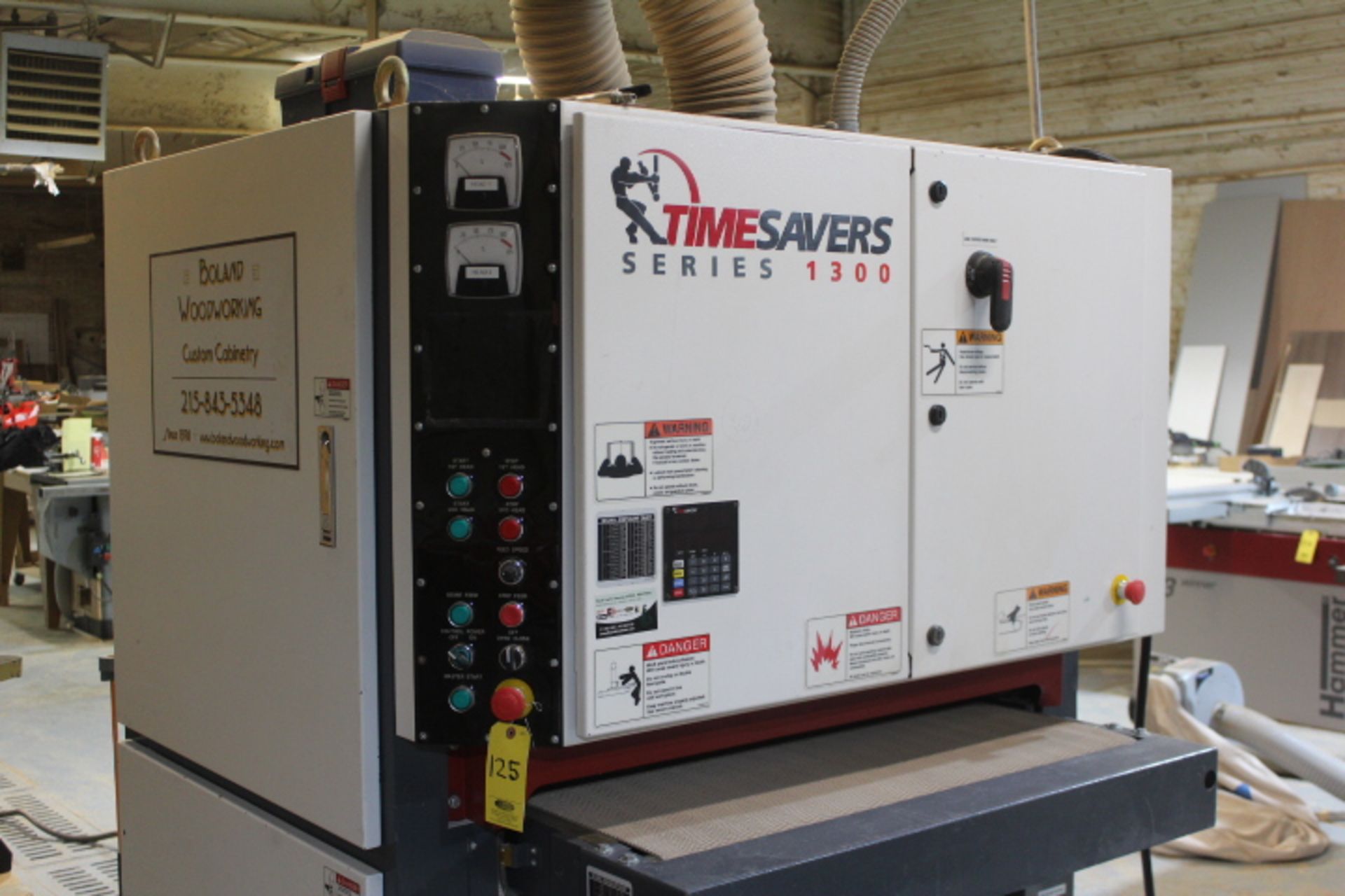 2014 TIMESAVERS 1300 SERIES 2-HEAD WIDE BELT 37 IN. SANDER, S/N 130826082, PLC CONTROL… - Image 2 of 7