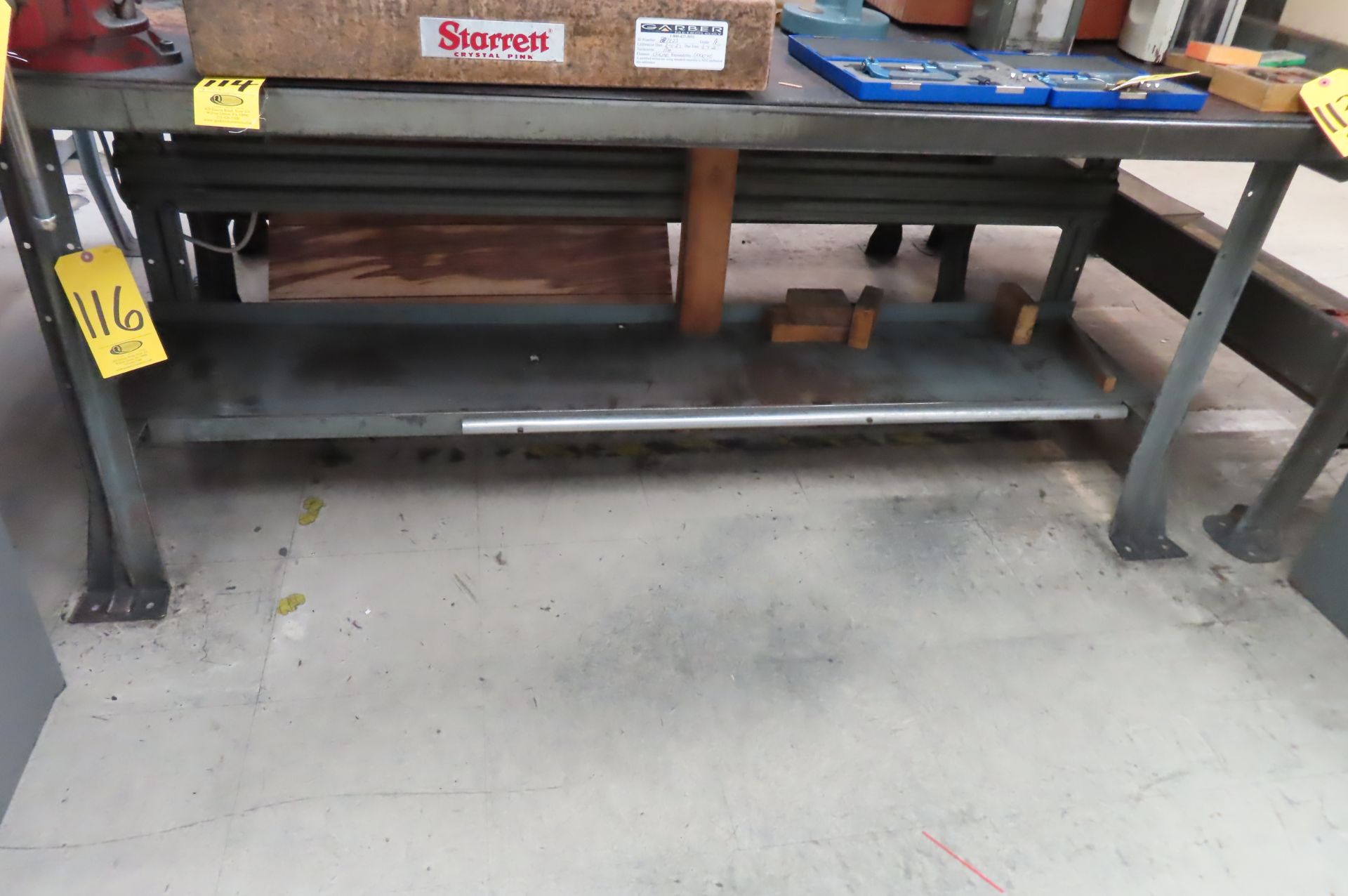 72 X 30 IN. METAL SHOP TABLE WITH UNDERSHELF AND LIGHT