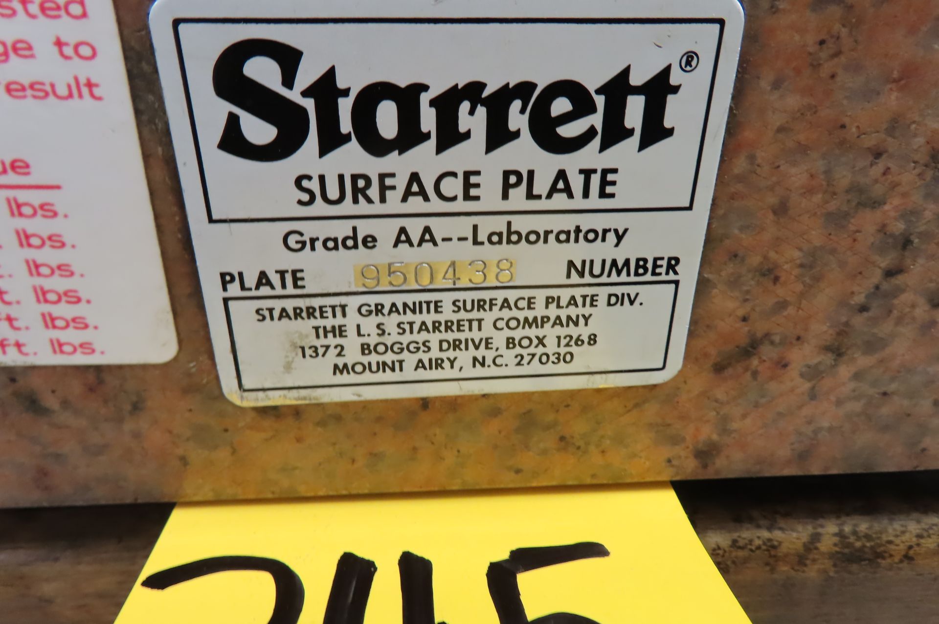 STARRETT 12 X 12 X 4 IN. ROSE GRANITE … - Image 2 of 4