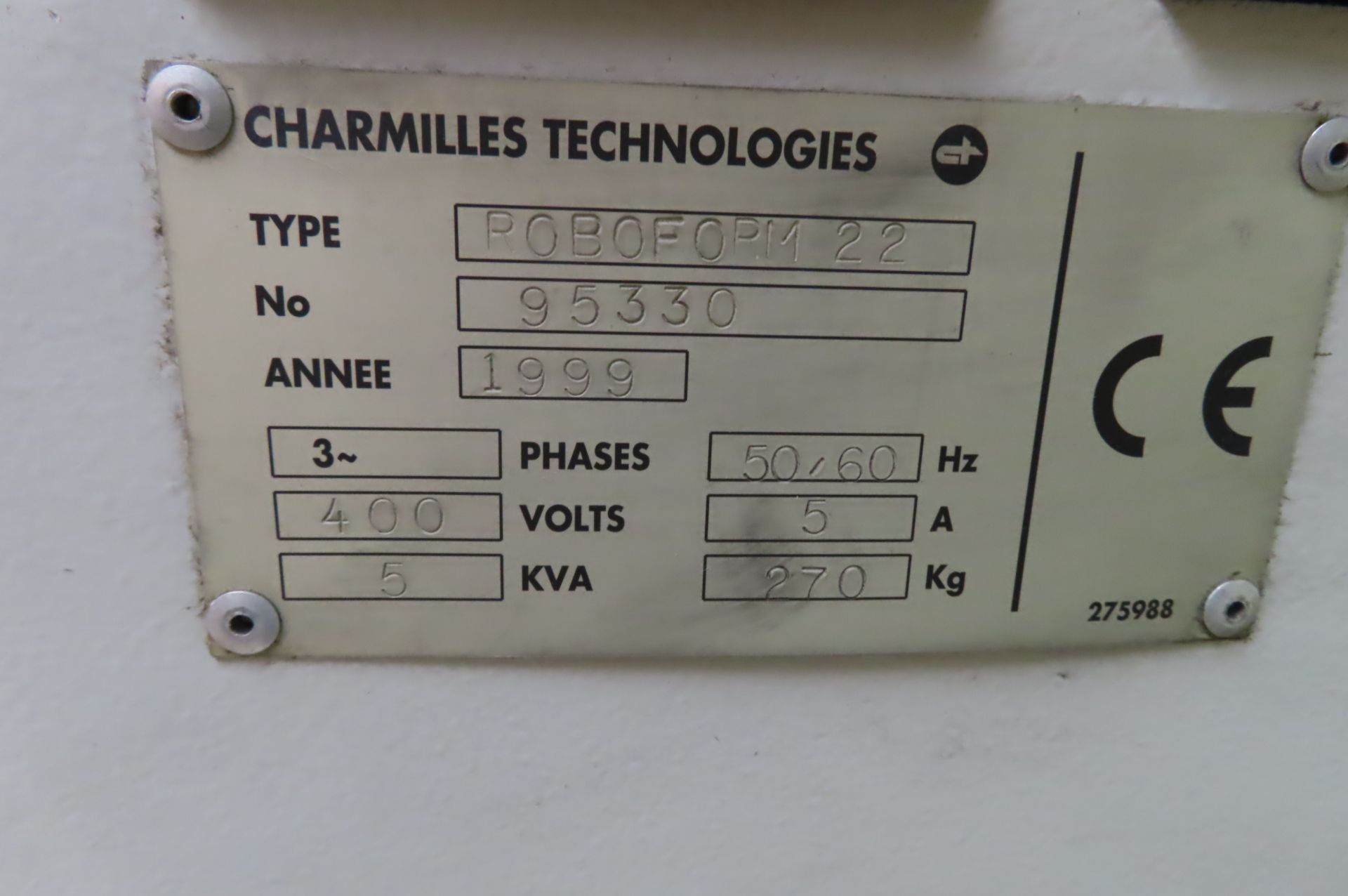 1999 CHARMILLES ROBOFORM 22A CNC DIE SINK EDM… - Image 6 of 10