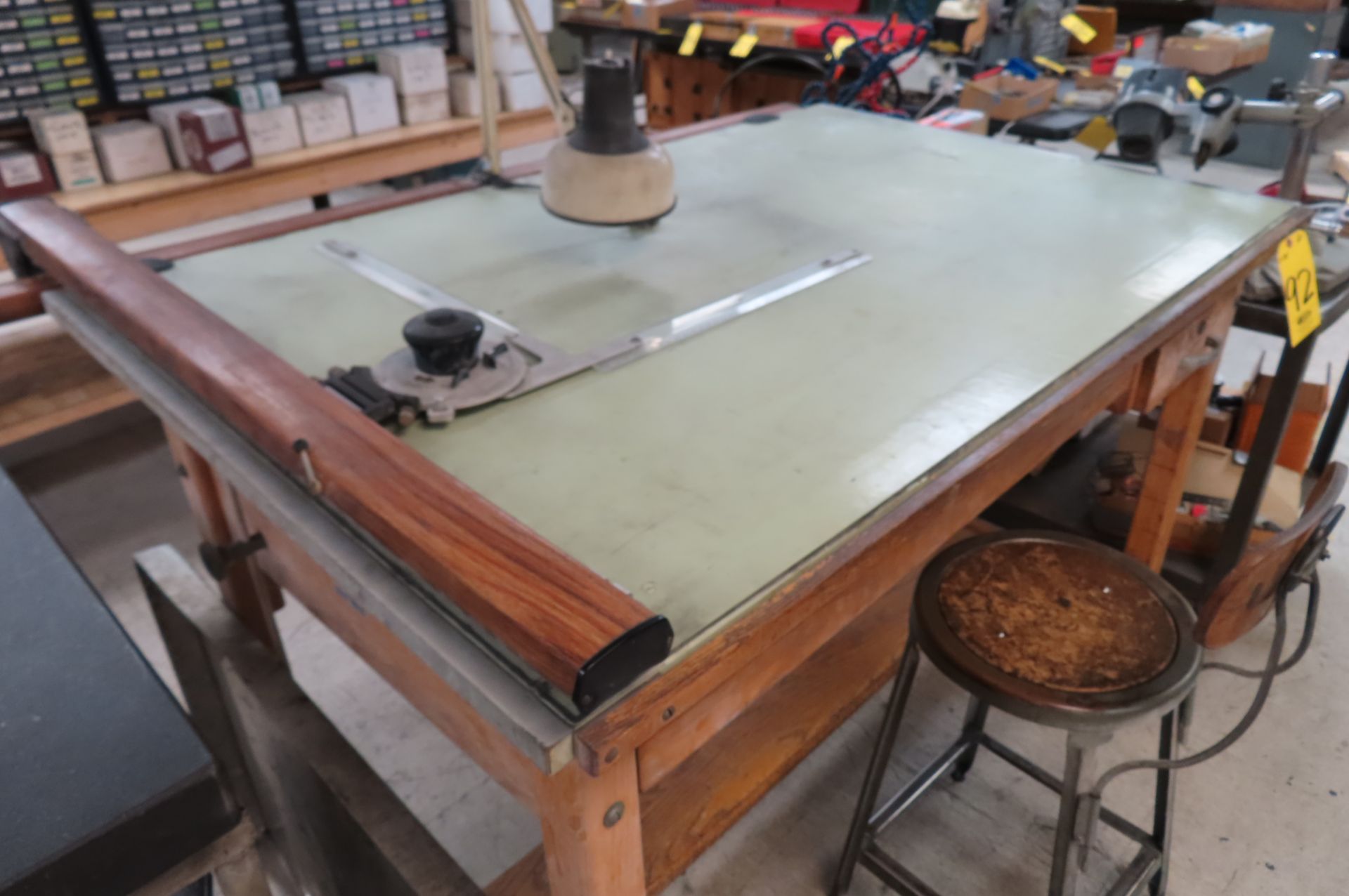 MAYLINE 5 FT. WOOD DRAFTING TABLE WITH VEMCO V TRACK… - Image 2 of 5