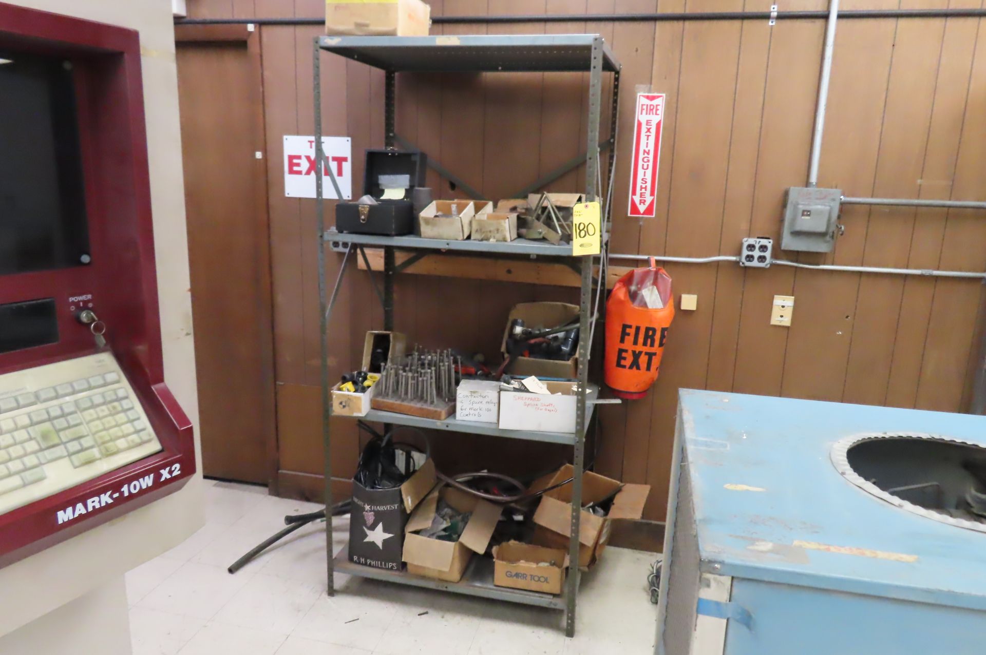 (2 METAL SHELVING UNITS) WITH CONTENTS