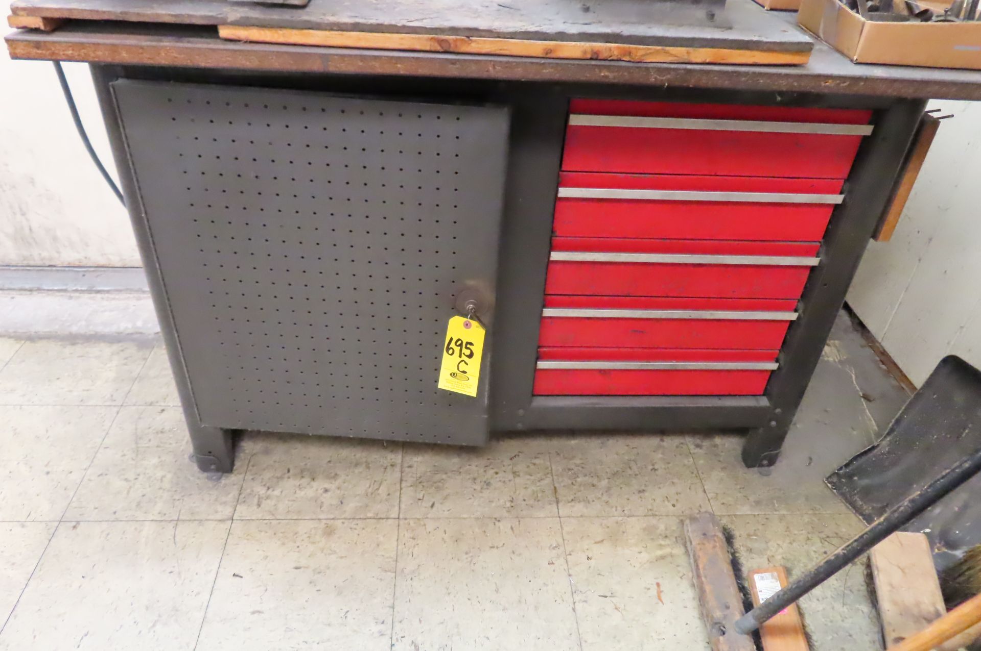 WORK BENCH WITH CABINET AND DRAWERS