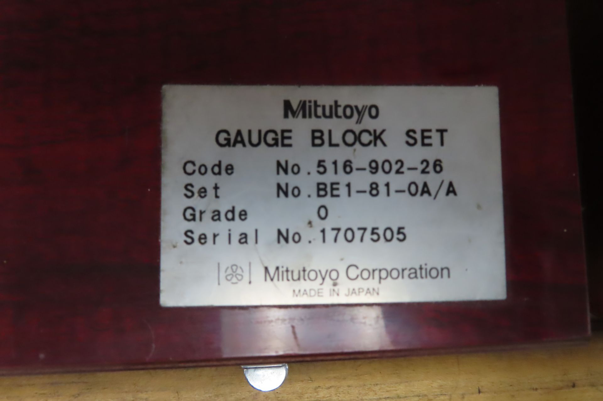 MITUTOYO 516-902 GRADE 0 GAGE BLOCK SET, 0.100 - 4 IN. (LIKE NEW) - Image 3 of 3