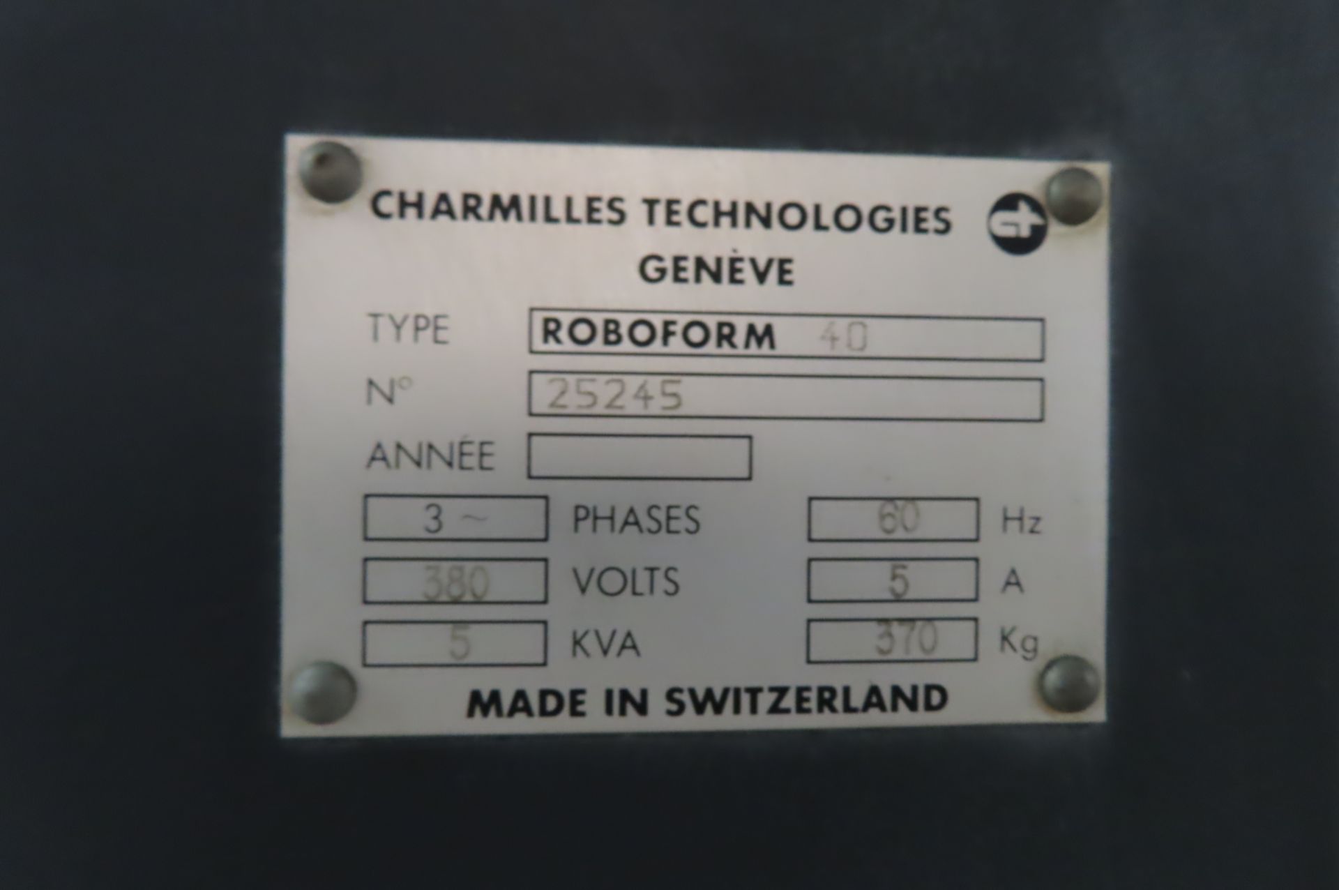 CHARMILLES ROBOFORM 40 1993 SERIAL NO 25245 WITH… - Bild 8 aus 10