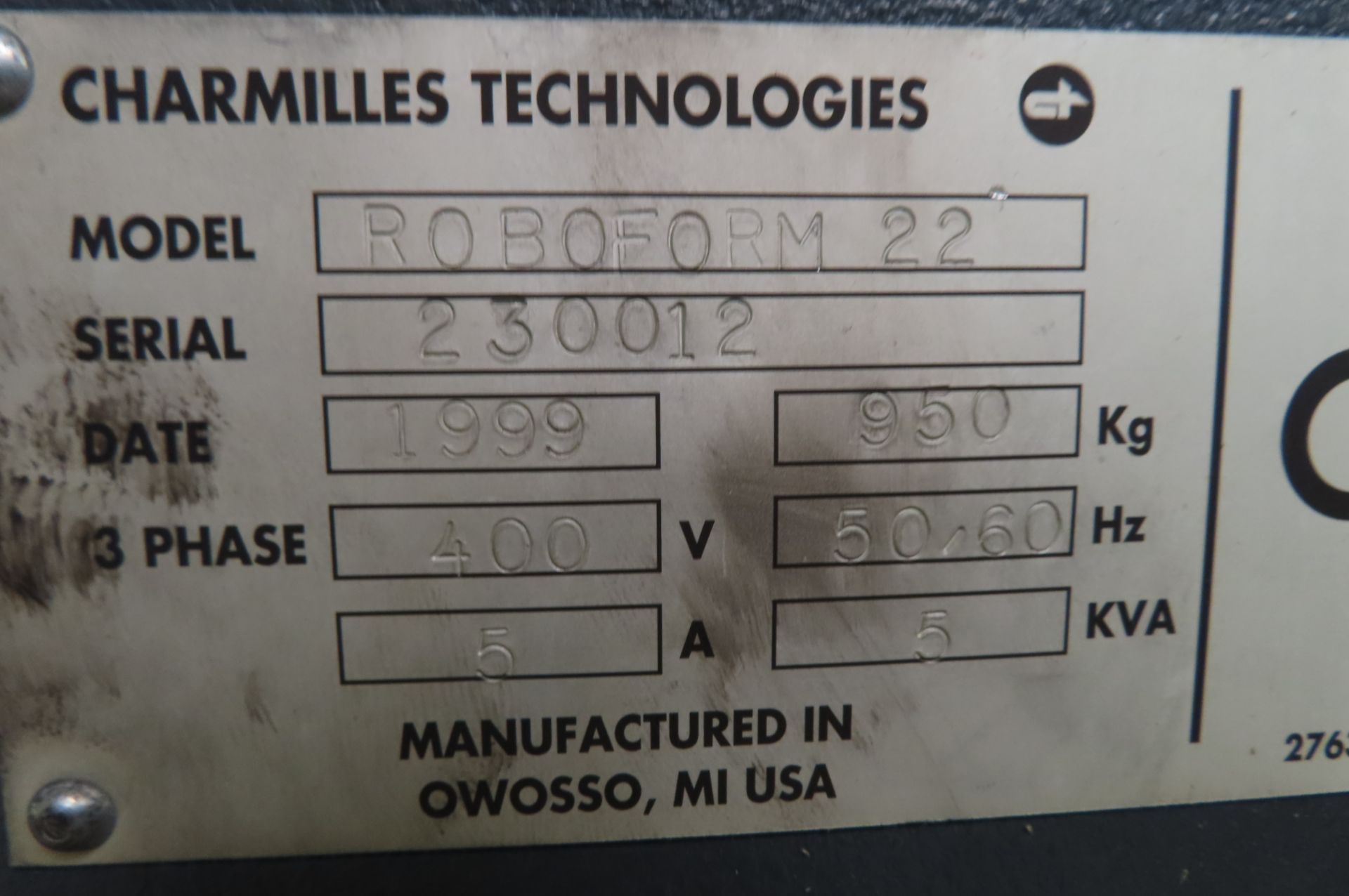 1999 CHARMILLES ROBOFORM 22A CNC DIE SINK EDM - Image 8 of 10