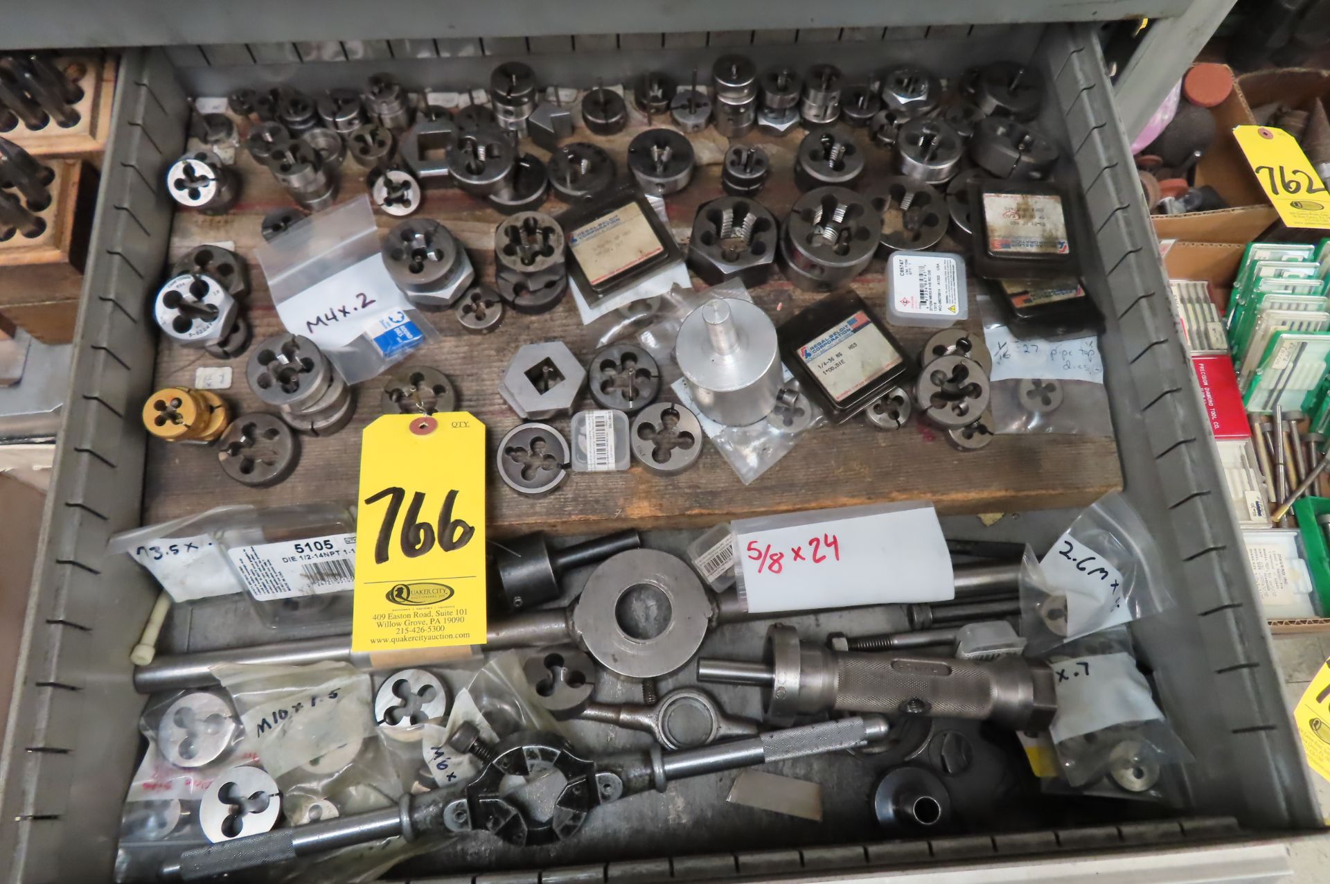 ASSORTED THREAD DIES AND WRENCHES