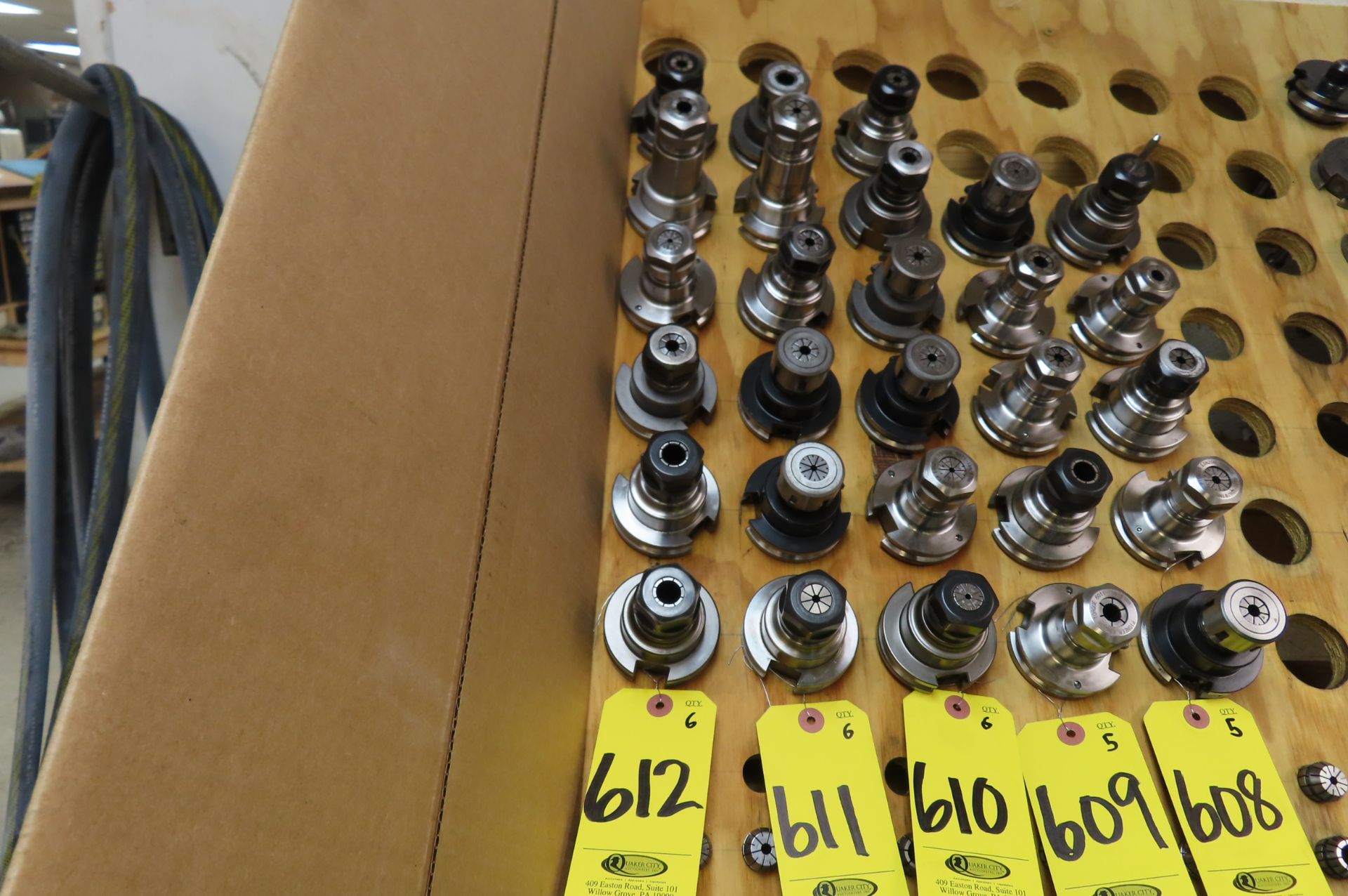 (6) CAT 40 COLLET TOOL HOLDERS WITH COLLETS