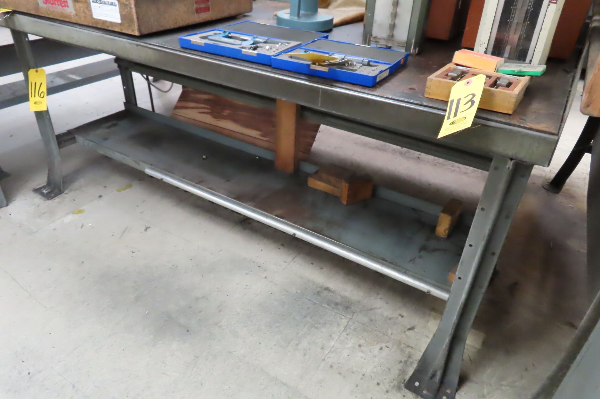 72 X 30 IN. METAL SHOP TABLE WITH UNDERSHELF AND LIGHT - Image 2 of 3