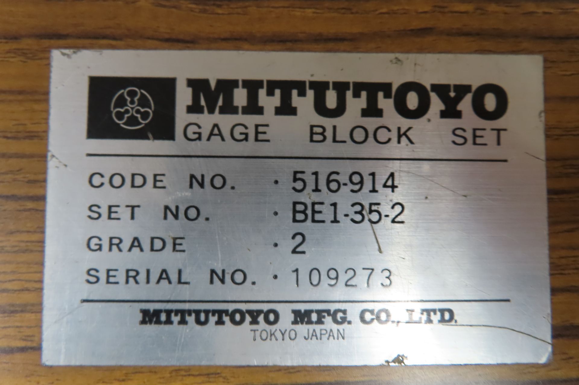 MITUTOYO 516-914 GRADE 2 GAGE BLOCK SET, 0.100 - 4 IN. - Image 3 of 3