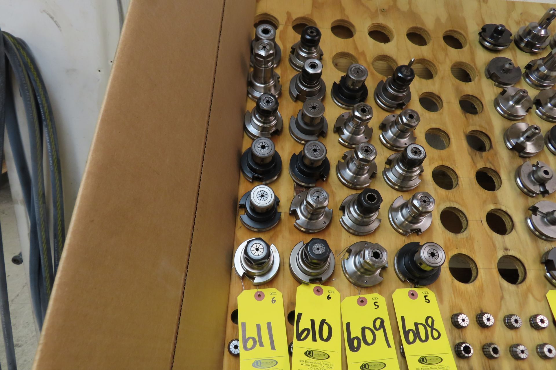 (6) CAT 40 COLLET TOOL HOLDERS WITH COLLETS