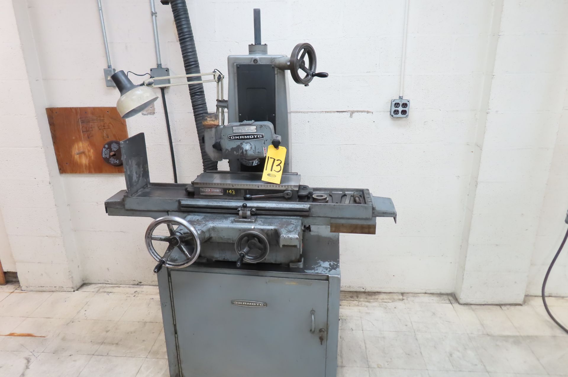 OKAMOTO OMA-450 HANDFEED SURFACE GRINDER, S/N 0A59 WITH 6 X 18. WALKER PERMANENT MAGNETIC CHUCK