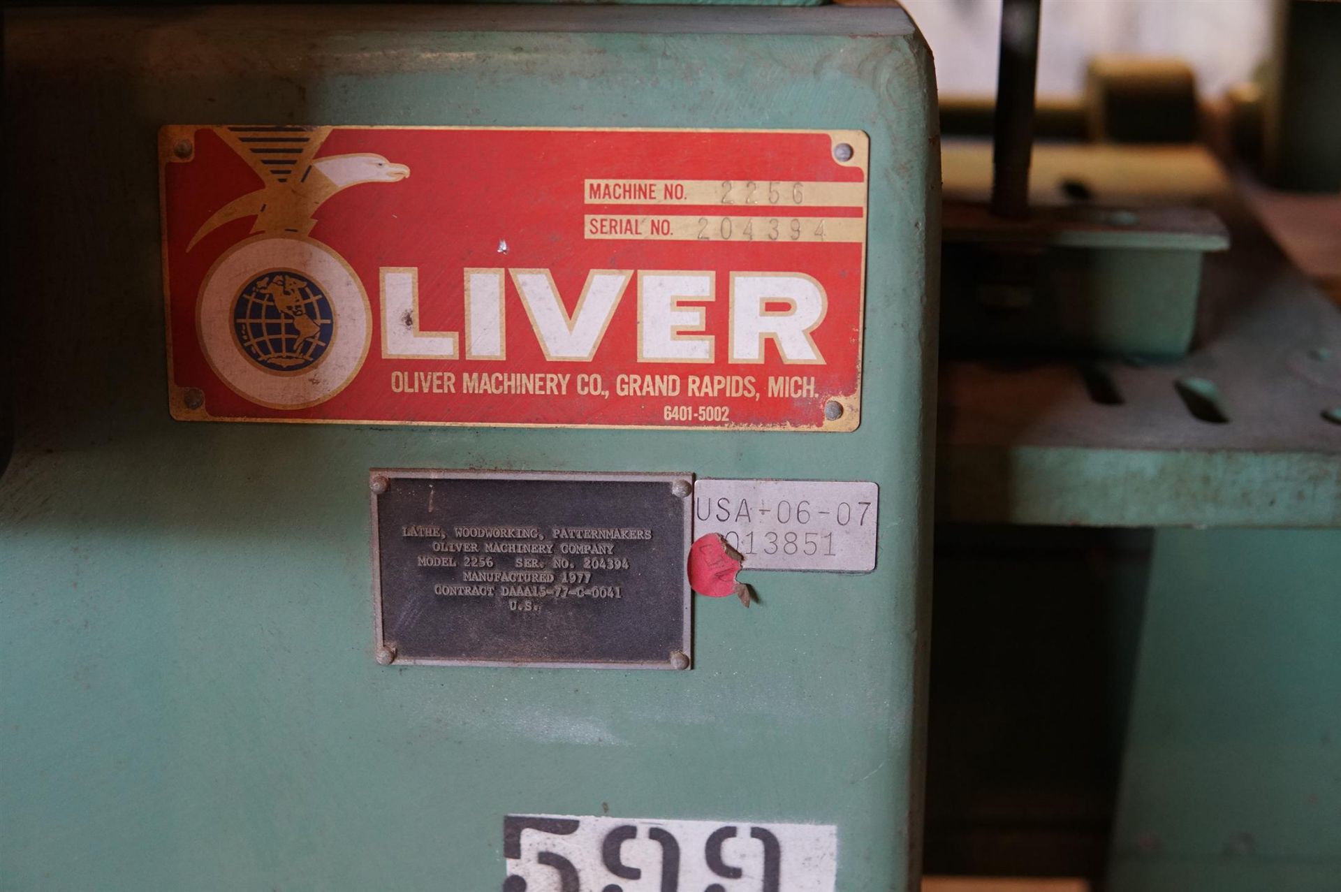 Oliver 2256 Metal Lathe- (LOADING FEE - $50) - Image 5 of 9